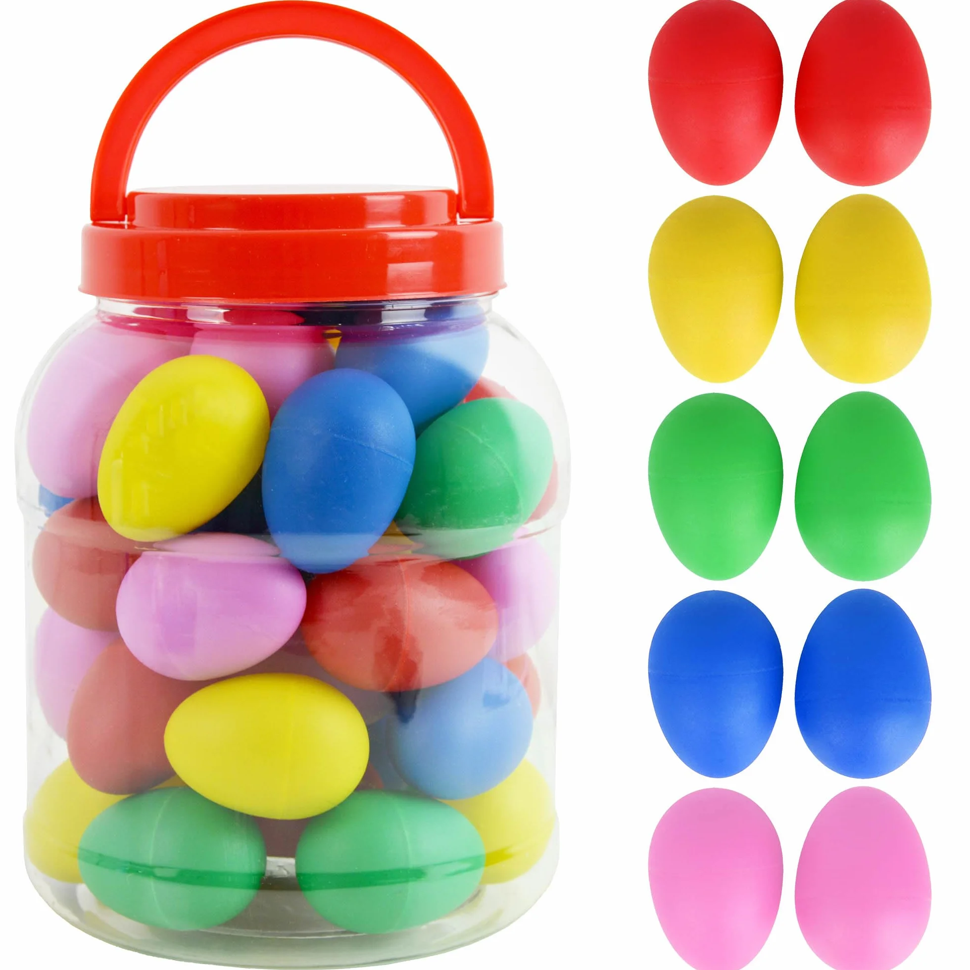 A-Star Egg Shakers Tub of 40 szt Plastikowe marakasy jaj Mieszane kolory