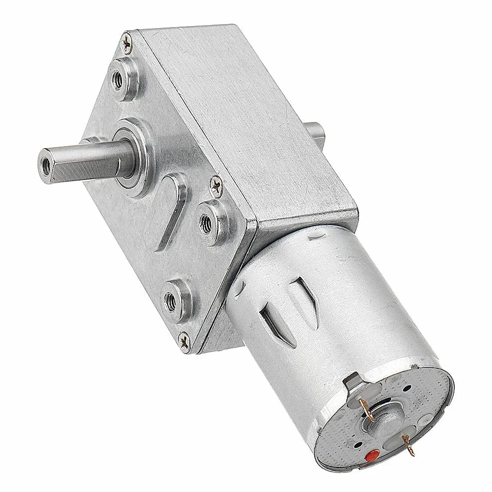 DollaTek JGY-370 DC 24 V 150 RPM podwójny wa?ek przek?adnia ?limakowa silnik samozaciskowy przek?adnia redukcyjna