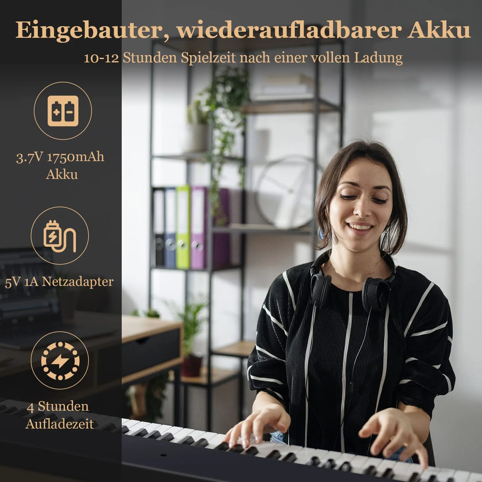 COSTWAY 88 klawiszy pianino elektryczne składane, cyfrowa klawiatura przenośna (128 rytmów, 128 tonów i 20 demo), zestaw pianina cyfrowego dla dzieci i dorosłych (czarny)