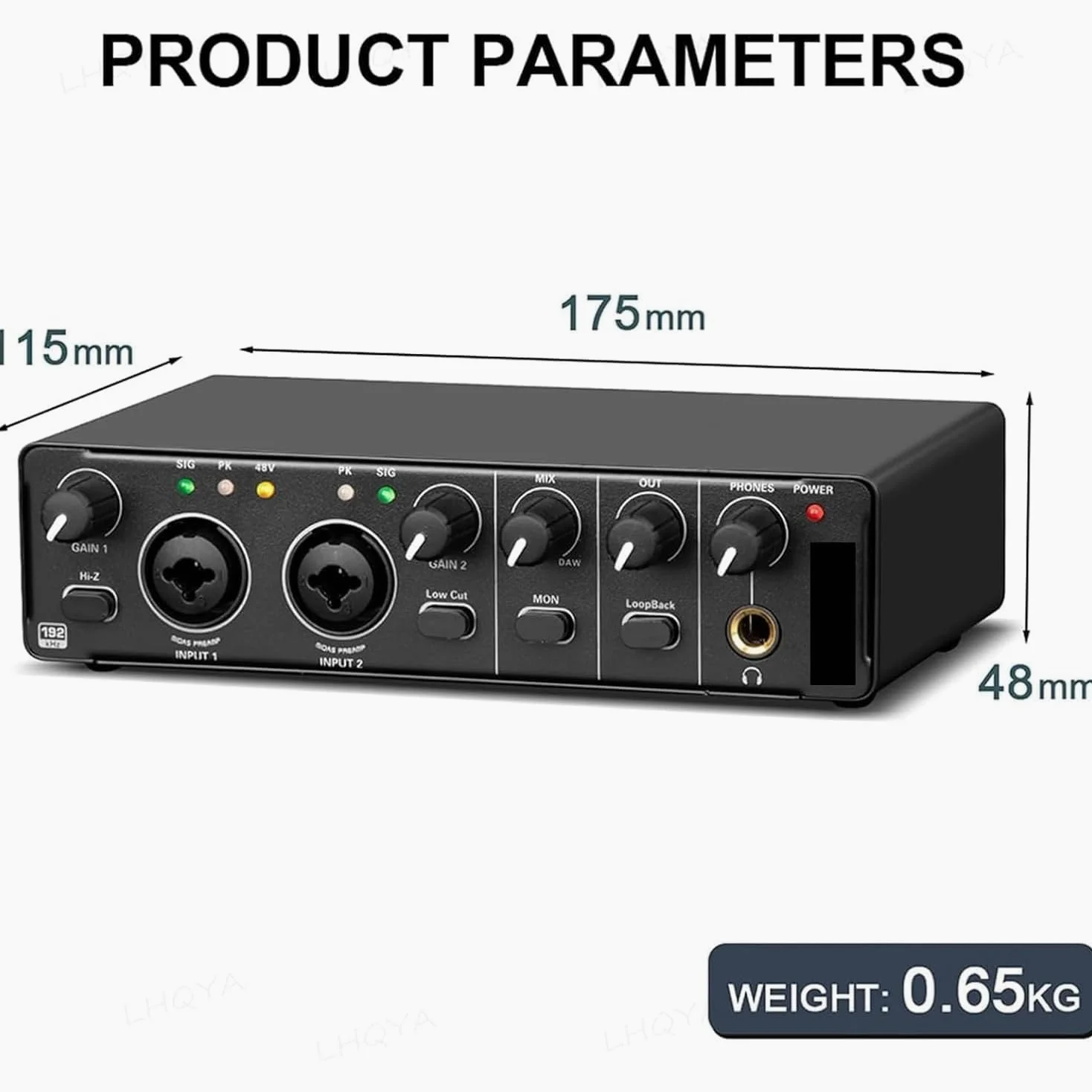 24-bitowy interfejs audio 192 kHz, przedwzmacniacz mikrofonowy, wbudowana karta dźwiękowa do nagrywania na komputerze, do przesyłania strumieniowego na żywo, produkcji dyskograficznej i