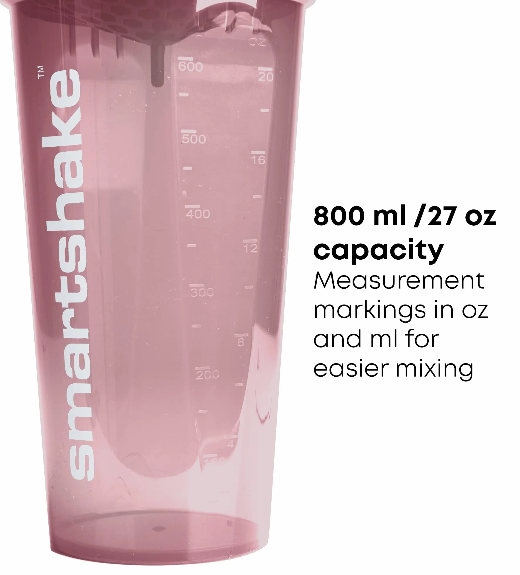 Smartshake Shaker Lite Series, Głęboka Róża - 1000 ml
