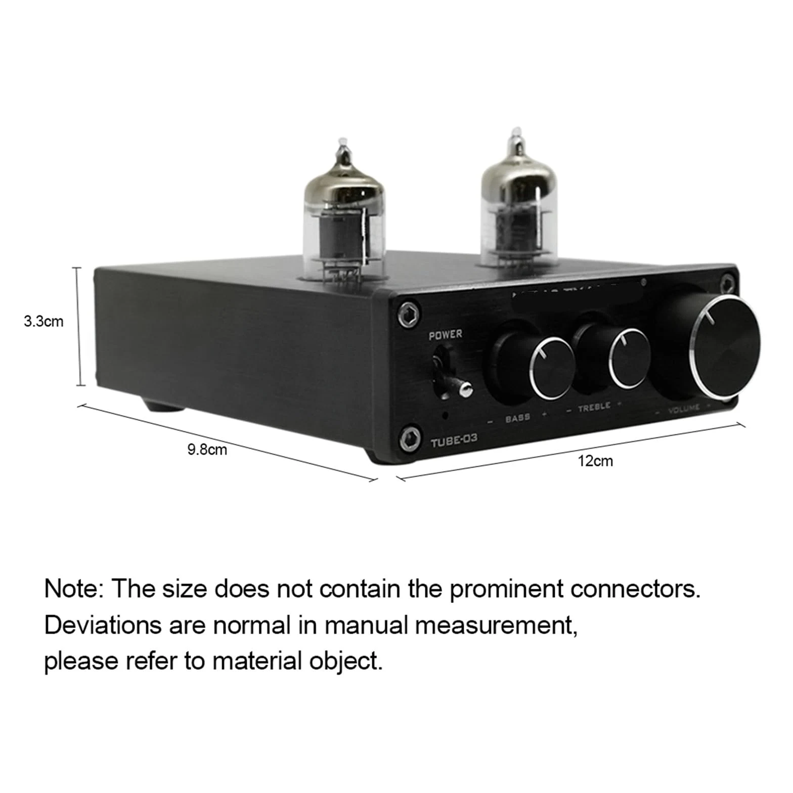 TUBE-03 Mini HiFi Audio przedwzmacniacz 6K4 Wzmacniacz lampowy Buffer Regulacja niskich niskich przedwzmacniaczy, srebrny