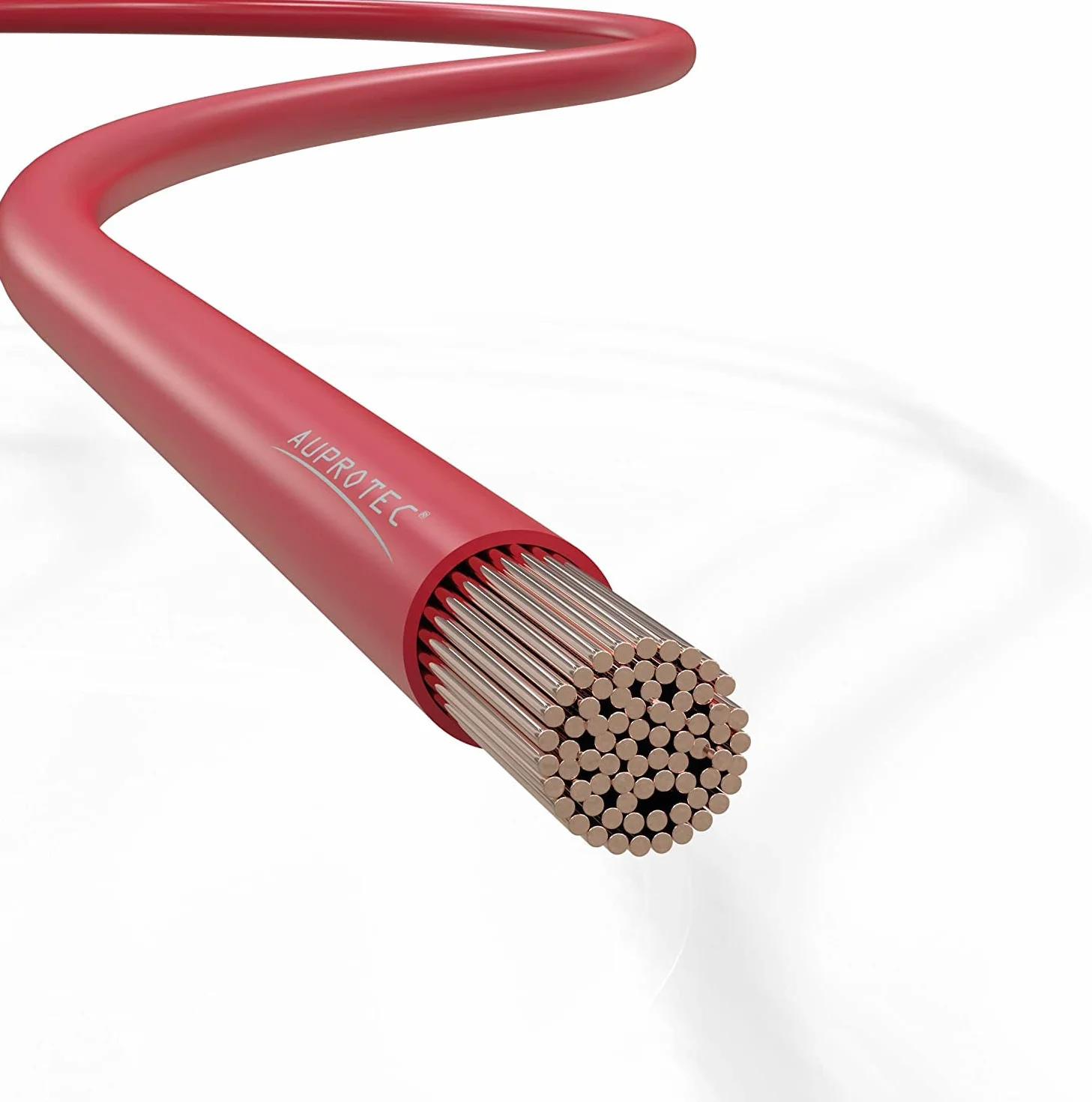AUPROTEC 1m kabel samochodowy 25.0 mm² Fly zasilający do akumulatora uziemiający, czerwony