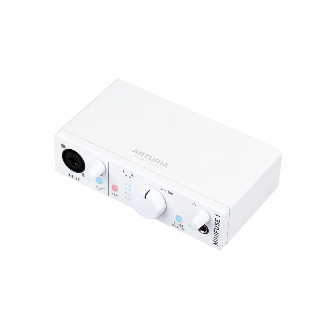 Arturia - MiniFuse 1 - Kompaktowy interfejs audio USB z kreatywnym oprogramowaniem do nagrywania, produkcji, podcastów, gitary - biały
