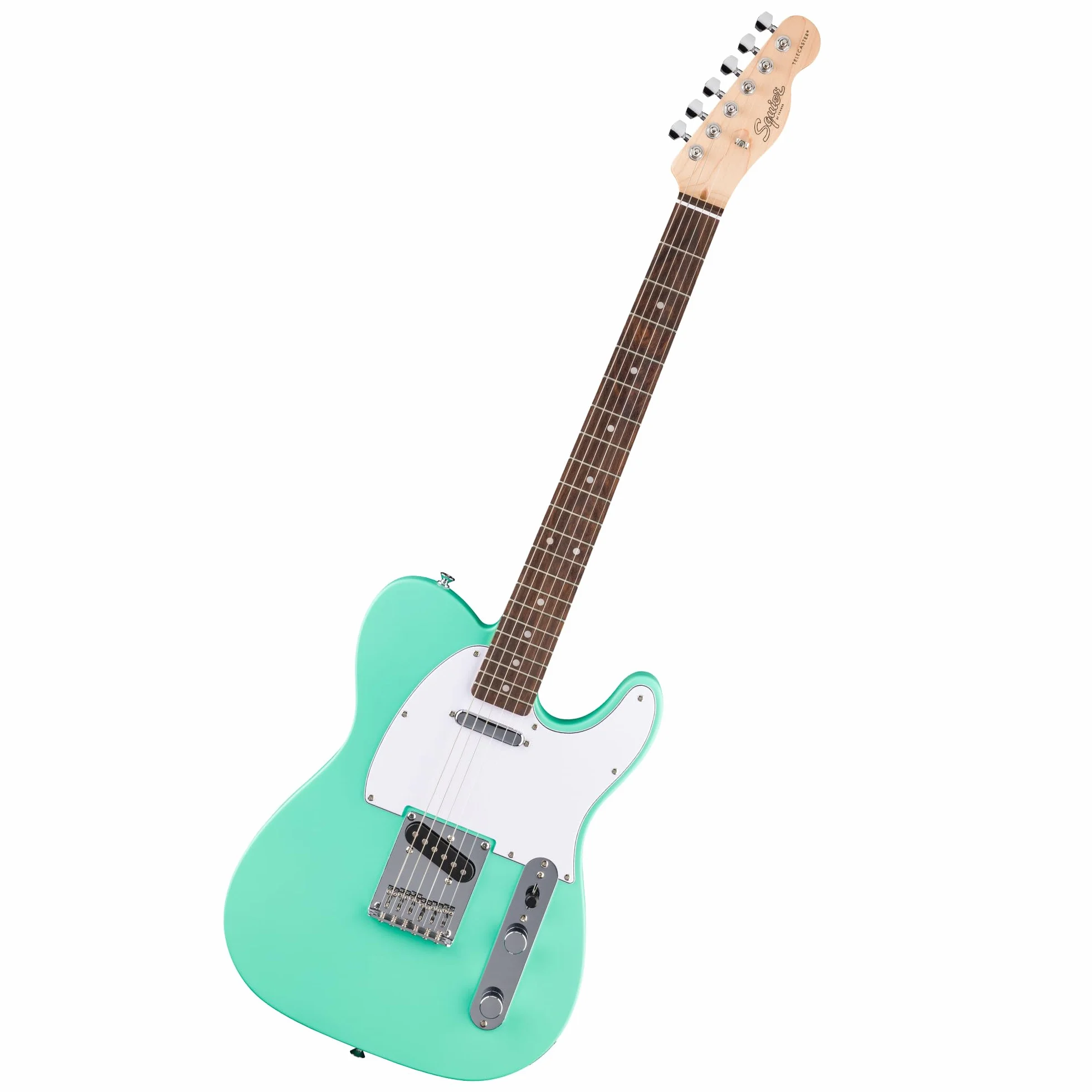 Squier by Fender Debut Collection Telecaster gitara elektryczna, podstrunnica Laurel, biała maskownica, Seafoam Green