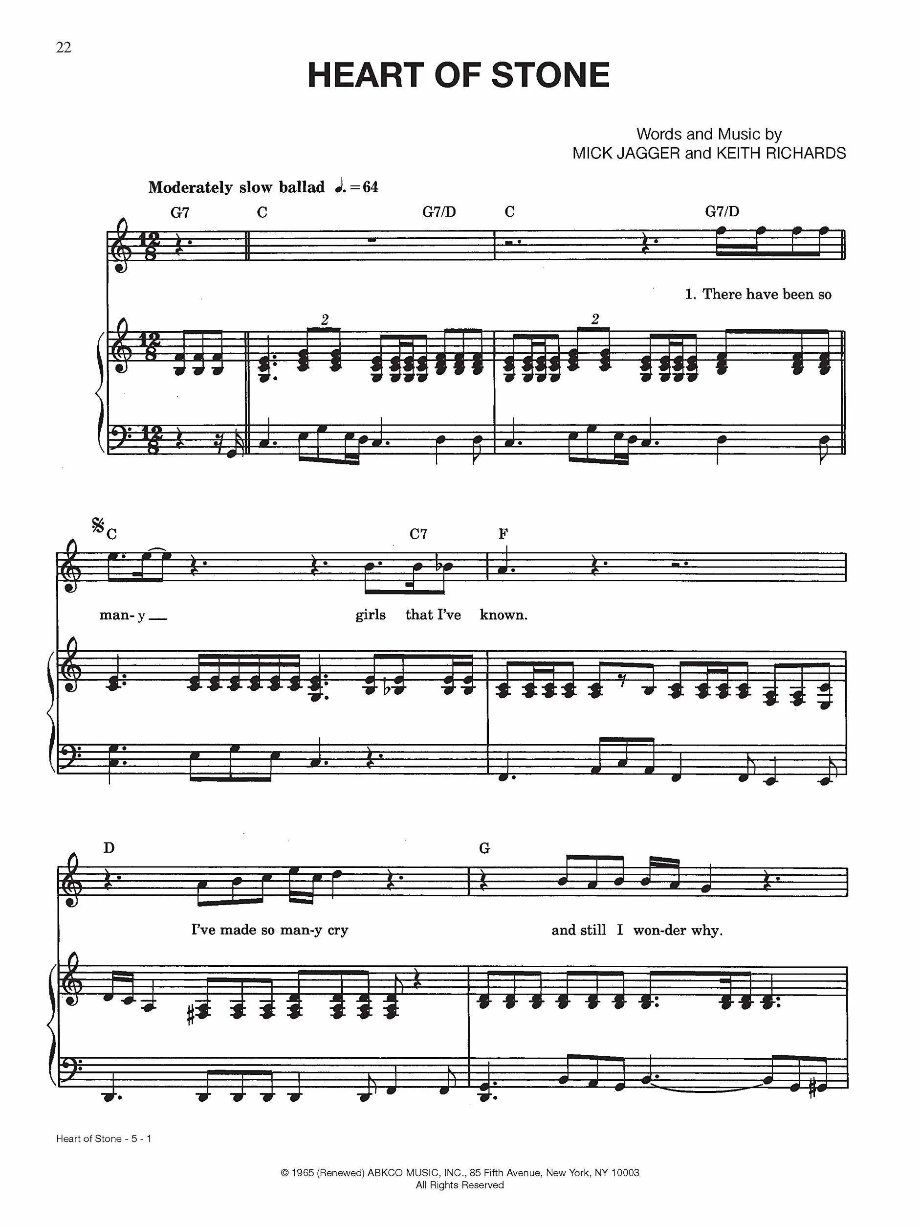 Rolling stones sheet music anthology pvg