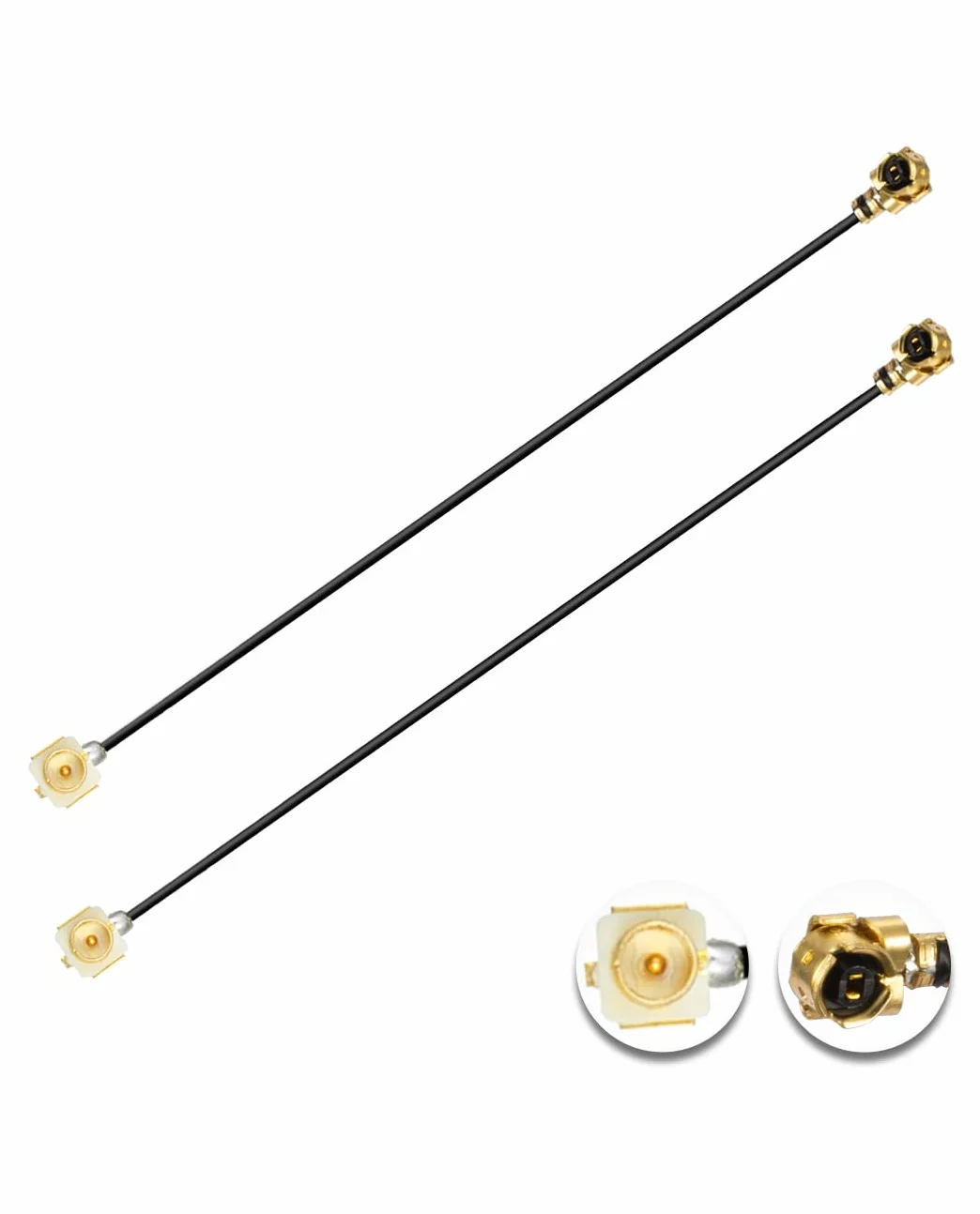 Vecys 2PCS Kabel U.F.L.1 Męski do U.F.L.1 żeński Kabel 4" /10CM 1.13mm Przedłużacz o Niskiej Stratności