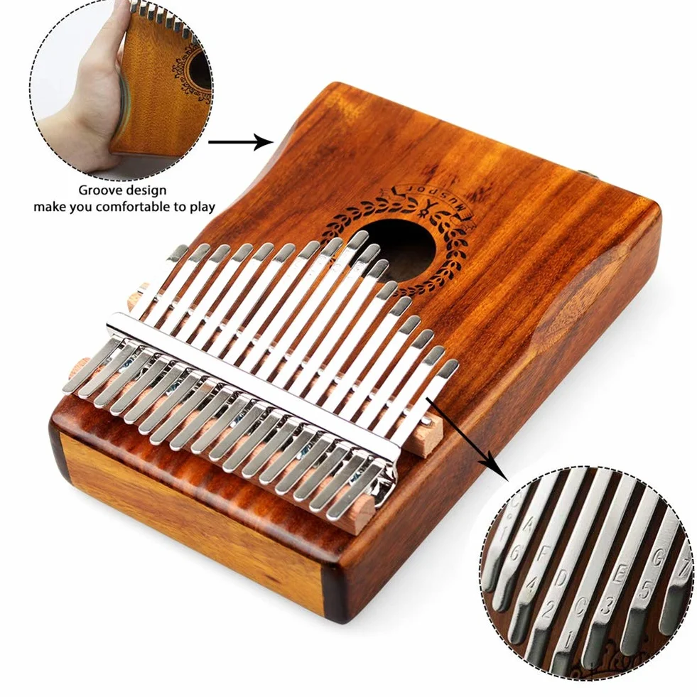 Alnicov Kalimba, 17-klawiszowa akacja EQ, elektryczny palec kciuk, fortepian, wbudowany przetwornik z interfejsem audio 6,35 mm dla początkujących, profesjonalne instrumenty muzyczne, PART580