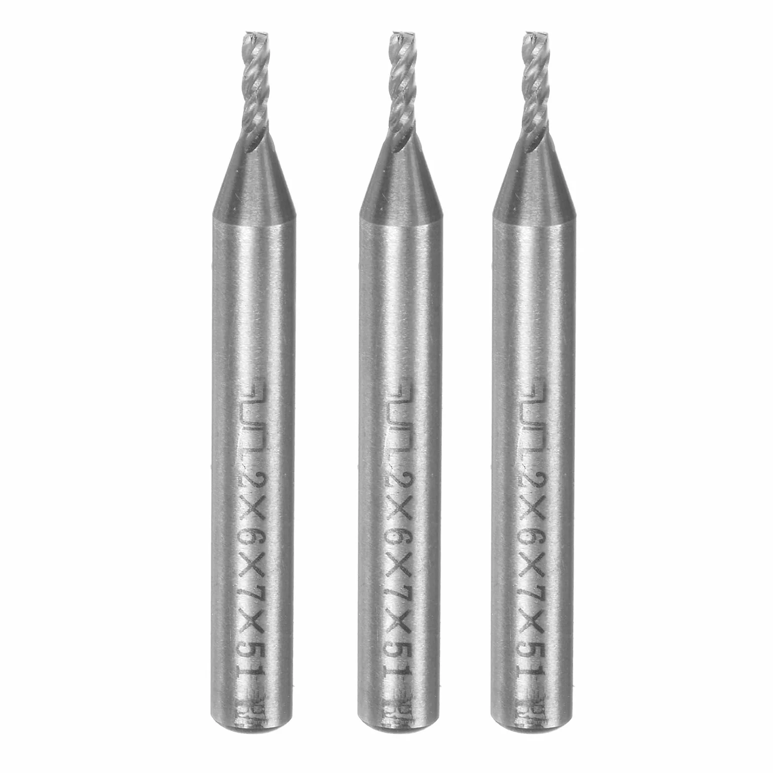 QUARKZMAN 3 szt. 2 mm x 6 mm 4 rowki HSS-AL Frez do świec prosty trzonek frez frez narzędzie