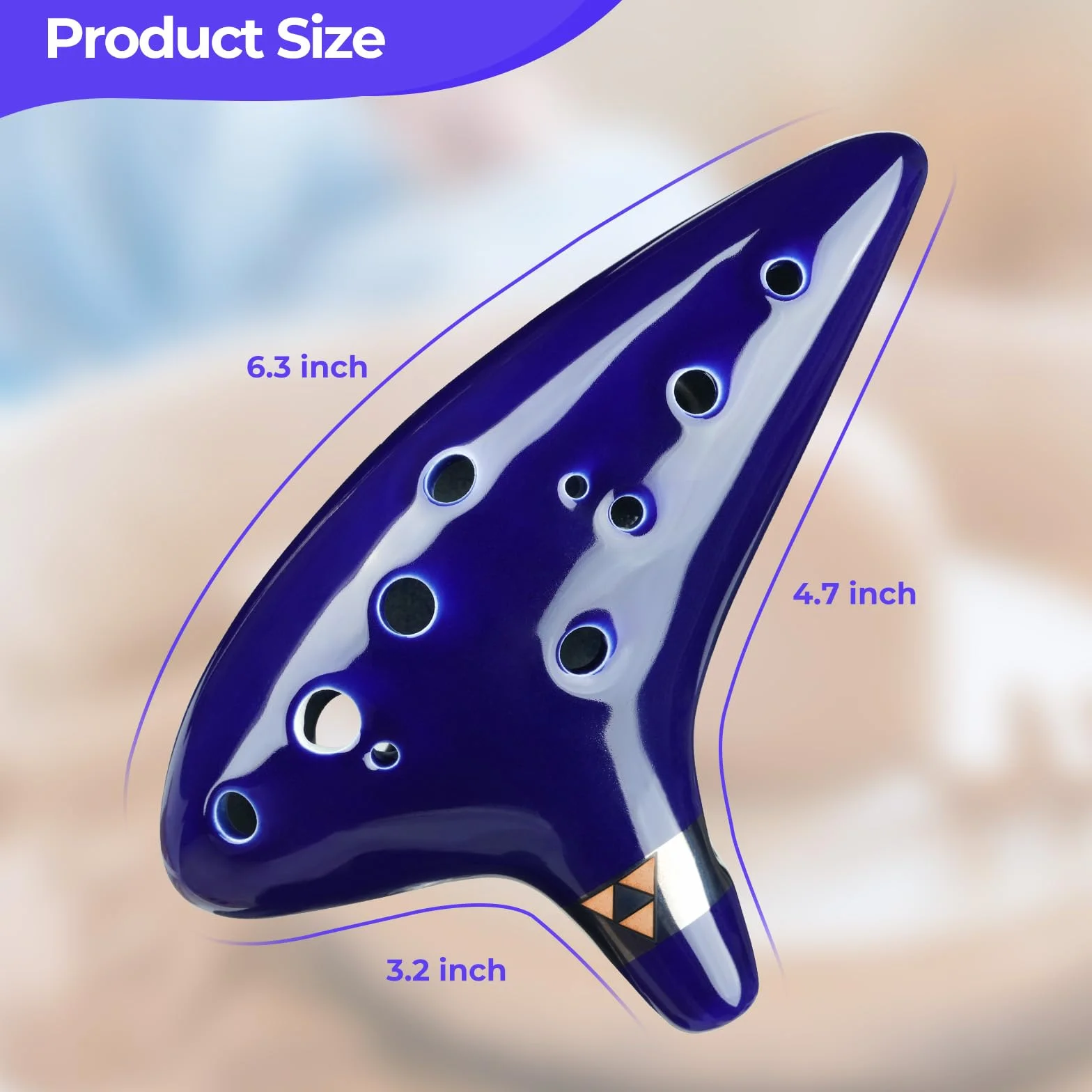 Ohuhu Ocarina 12 Ceramiczny otwór okaryna, Legenda o Zelda Alto C Zelda Ocarinas Instrument z Białym Uchwytem, Lina, Torba & Instrukcja Niebieski