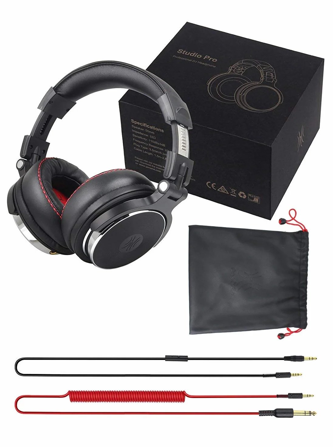 OneOdio Pro-50 Przewodowy zestaw słuchawkowy DJ Studio Monitor z uchem nausznym najgrubsza bawełna białkowa, Hi-Res Audio, Share-Port, 2 gniazda, heaphone do telefonu PC Piano Guitar AMP Mix