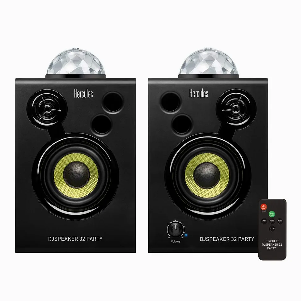 Hercules DJSpeaker 32 Party: 2 x 15 W, aktywne głośniki monitorowe ze zintegrowanym oświetleniem