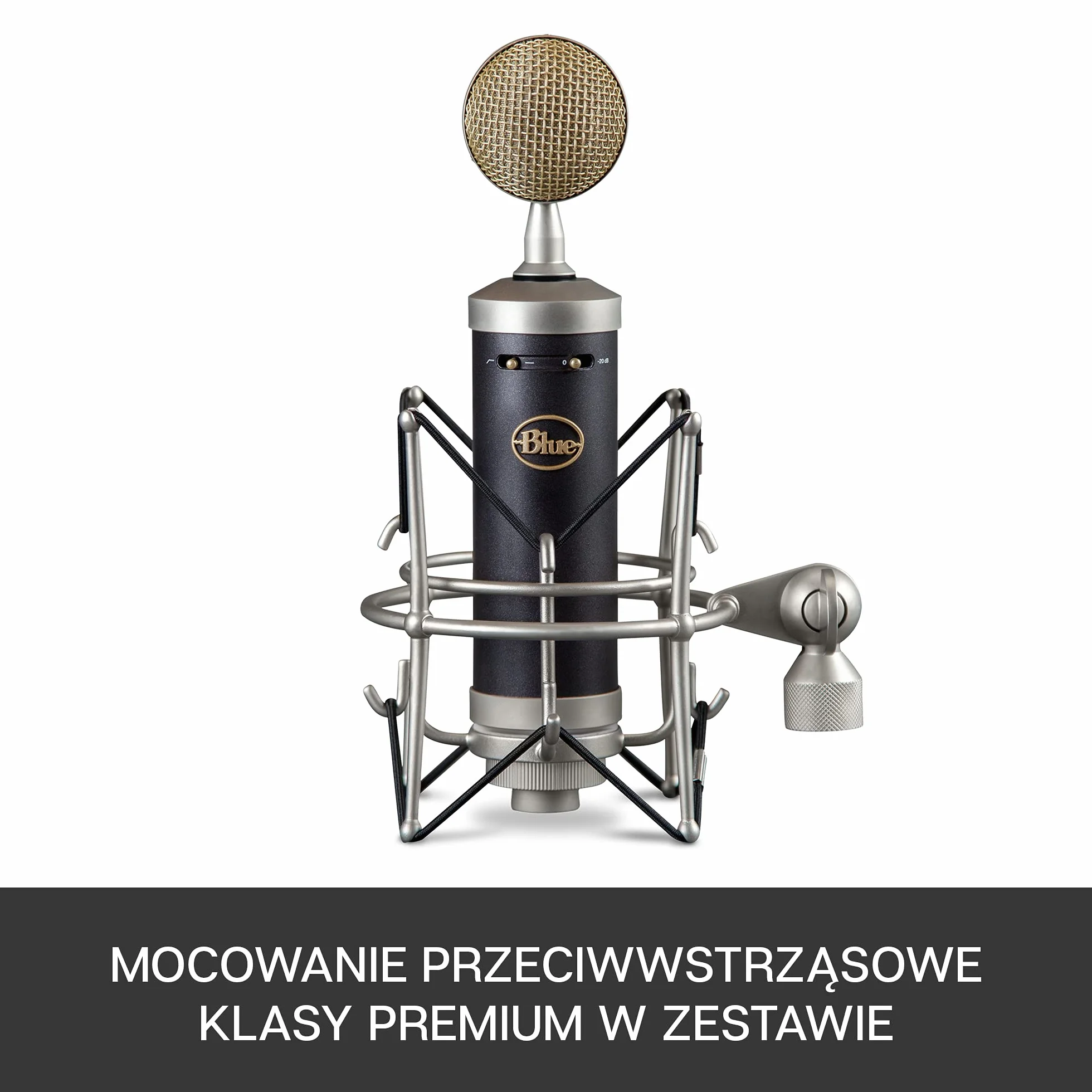 Blue Baby Bottle SL XLR Mikrofon Pojemnościowy Kardioidalny do Pro Gamingu, Nagrywania, Streamingu, Podcastów, Shockmount, Filtr Górnoprzepustowy, Ciepły Dźwięk Vintage, Ochronne Etui - Czarny
