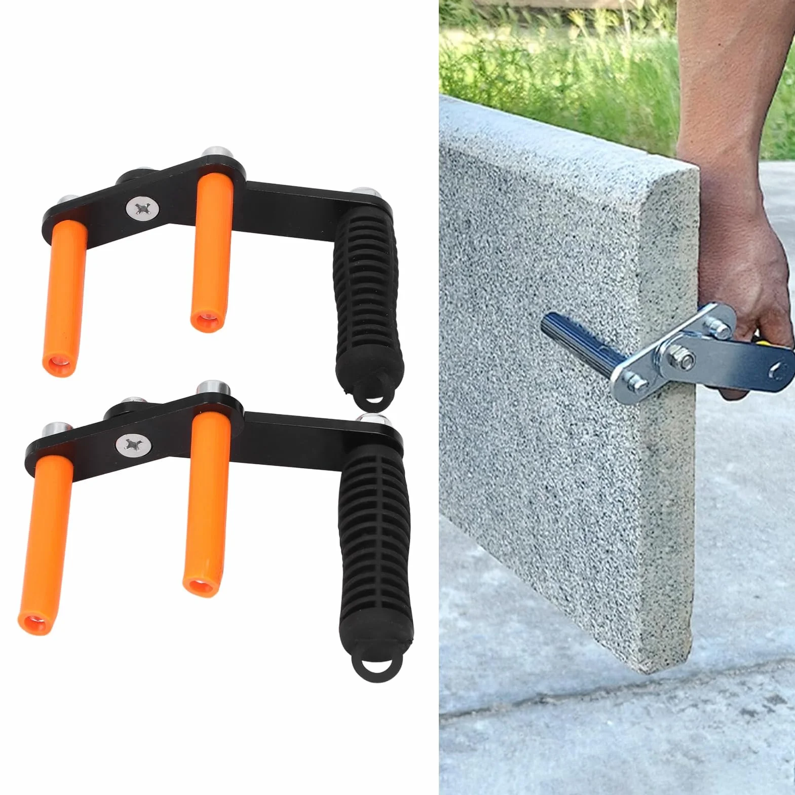 Walfront 2PCS 115 Kg Sklejki Uchwyt Panelu Przenoszenia Obciążenia, Ergonomiczny Projekt, Otwór 53 Mm, z Dwoma Skoordynowanymi Zaciskami do Podnoszenia Dużych Płyt