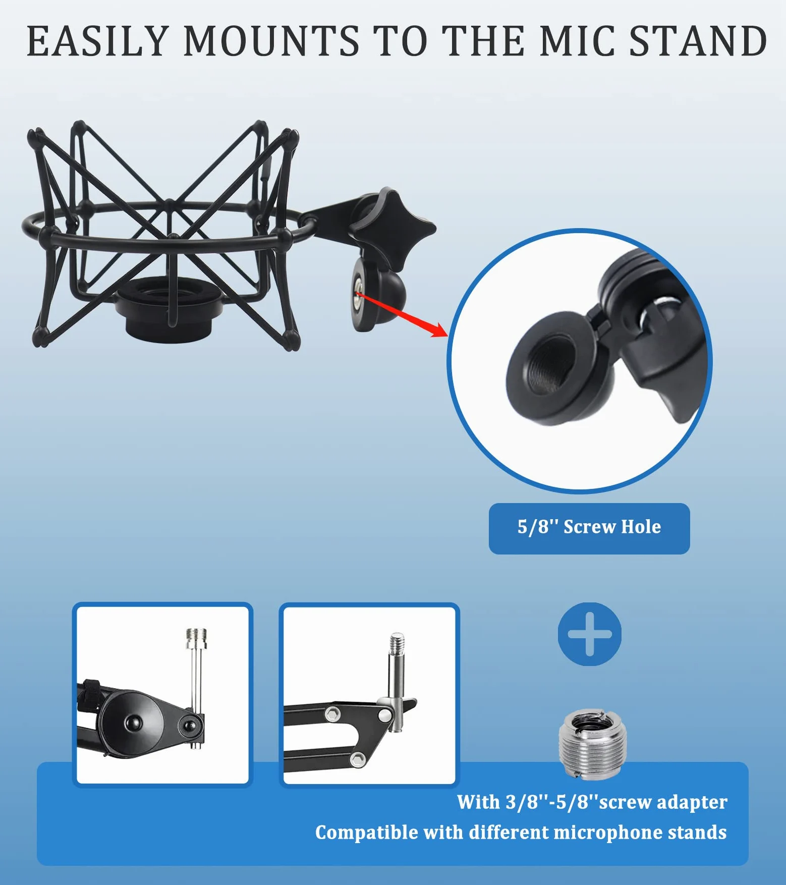 SUUNTOK TLM 103 Shock Mount - uchwyt mikrofonowy kompatybilny z mikrofonem pojemnościowym Neumann TLM 103 M147 firmy S, czarny