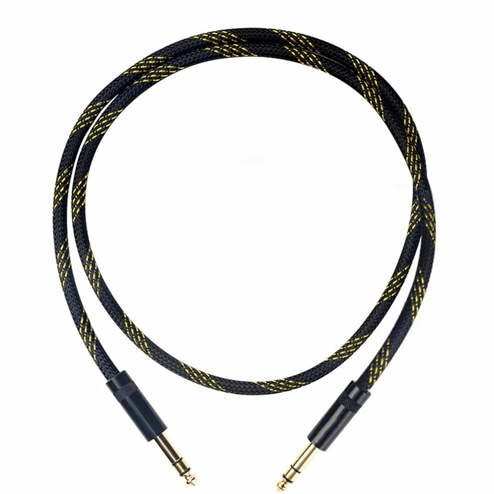 Kabel Audio, kabel instrumentalny, kabel Audio 6.5mm Jack do Jack4N OFC do mikrofonu wzmacniacz gitarowy odtwarzacz CD głośnik (kolor: jak pokazano, rozmiar: jeden rozmiar)
