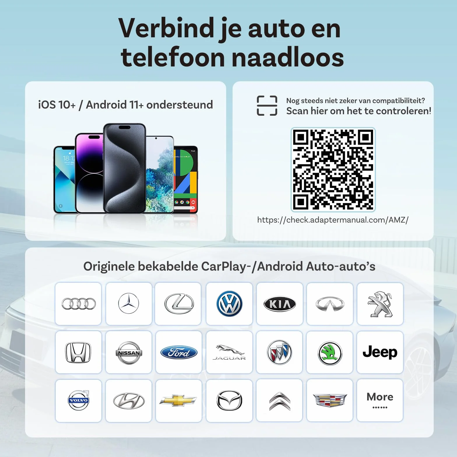 (2026 Ulepszona) OTTOCAST Bezprzewodowy Adapter CarPlay i Android Auto 2 w 1, Ottocast Mini Slim dla iOS 10+ i Android 11+, Wielu Użytkowników, Plug & Play, Szybkie Połączenie
