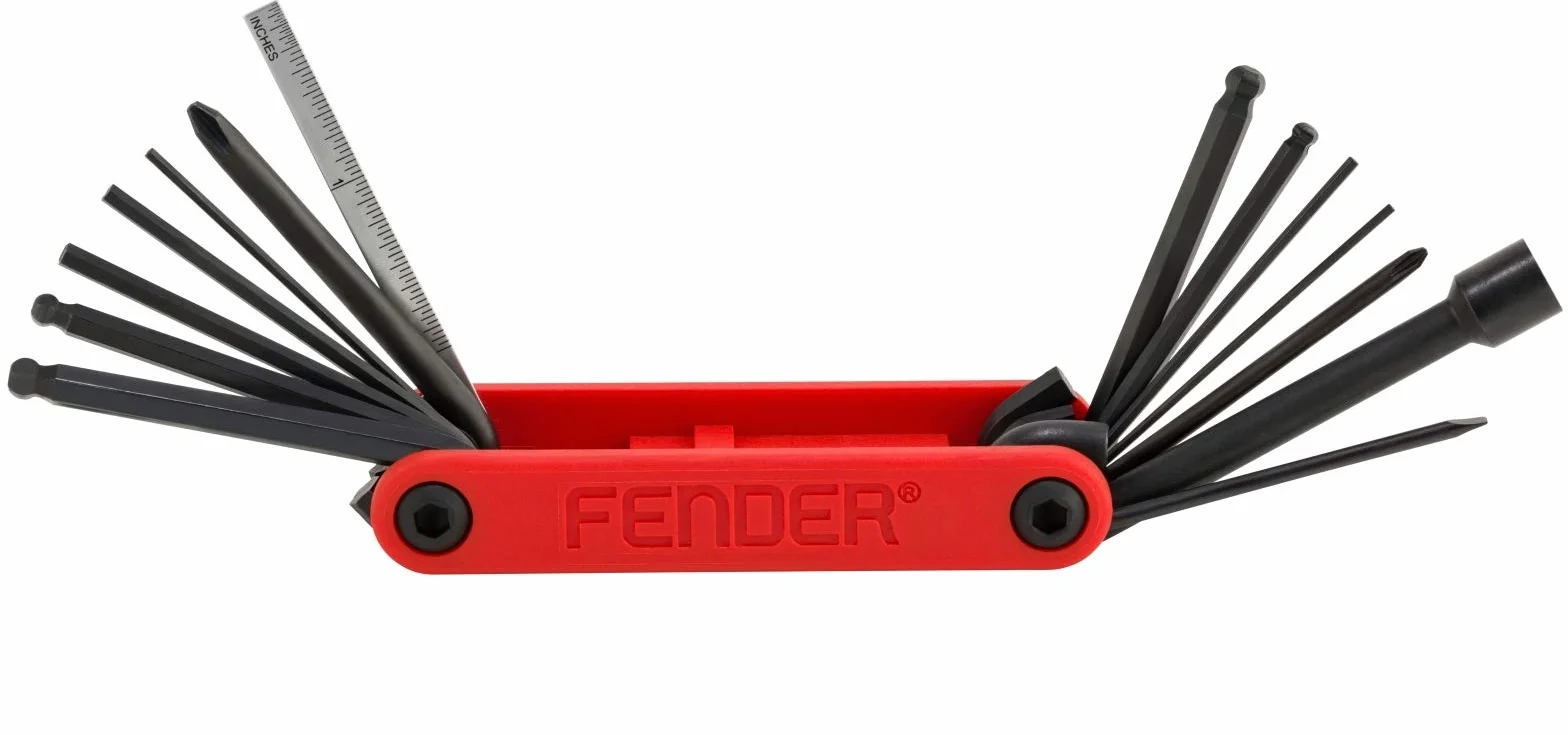 Fender Wielofunkcyjne narzędzie do gitary i basu, 14 w 1, czerwone