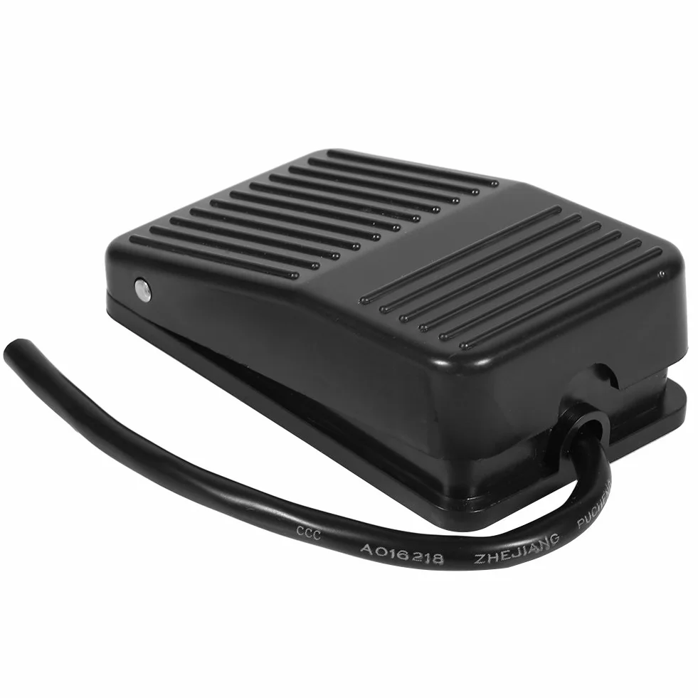 Chwilowy przełącznik nożny, 220 V 10 A zasilanie z tworzywa sztucznego włącznik/wyłącznik sterujący, przycisk nożny z kablem 10 cm, do elektronarzędzi, dowolnego urządzenia gospodarstwa domowego