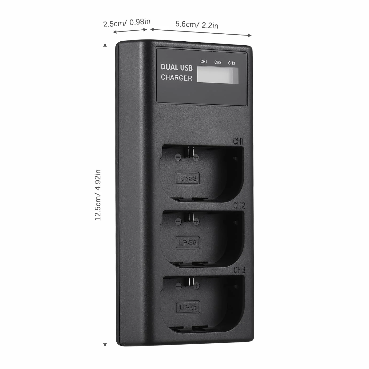 Andoer LP-E6 akumulator zamienny i zestaw ładowarki, ładowarka 3 gniazda + 3 akumulatory LP-E6 2650 mAh kompatybilne z Canon EOS 5D Mark II III IV/5DS/5DS R/6D/6D Mark II/7D Mark II/60D/70D/80D/90D