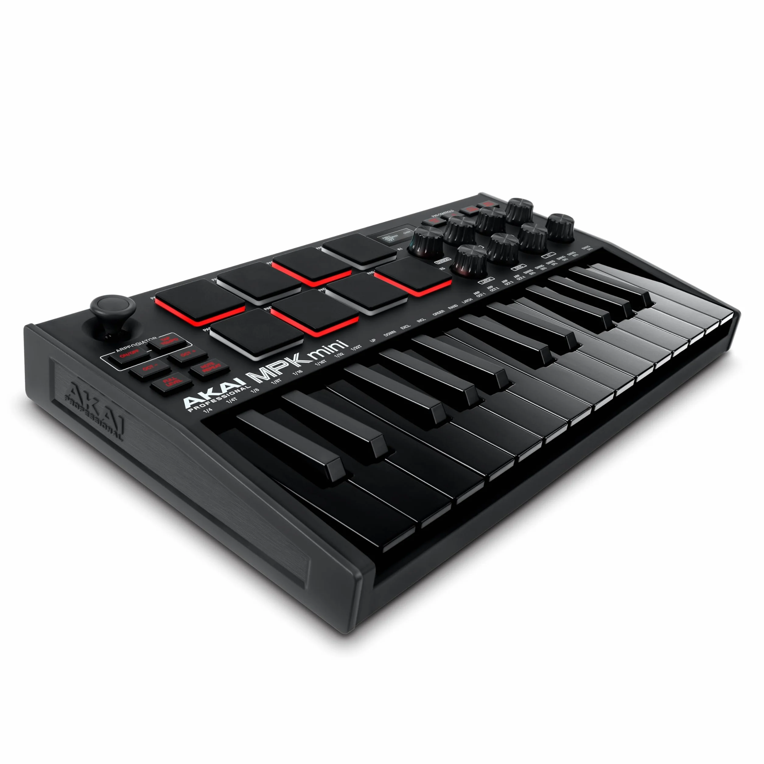 Akai Professional MPK Mini MK3 25-klawiszowa klawiatura sterująca USB MIDI z 8 podświetlanymi padami, 8 pokrętłami, programem do produkcji muzyki, pakiet Native Instruments (integracja NKS), Czarna