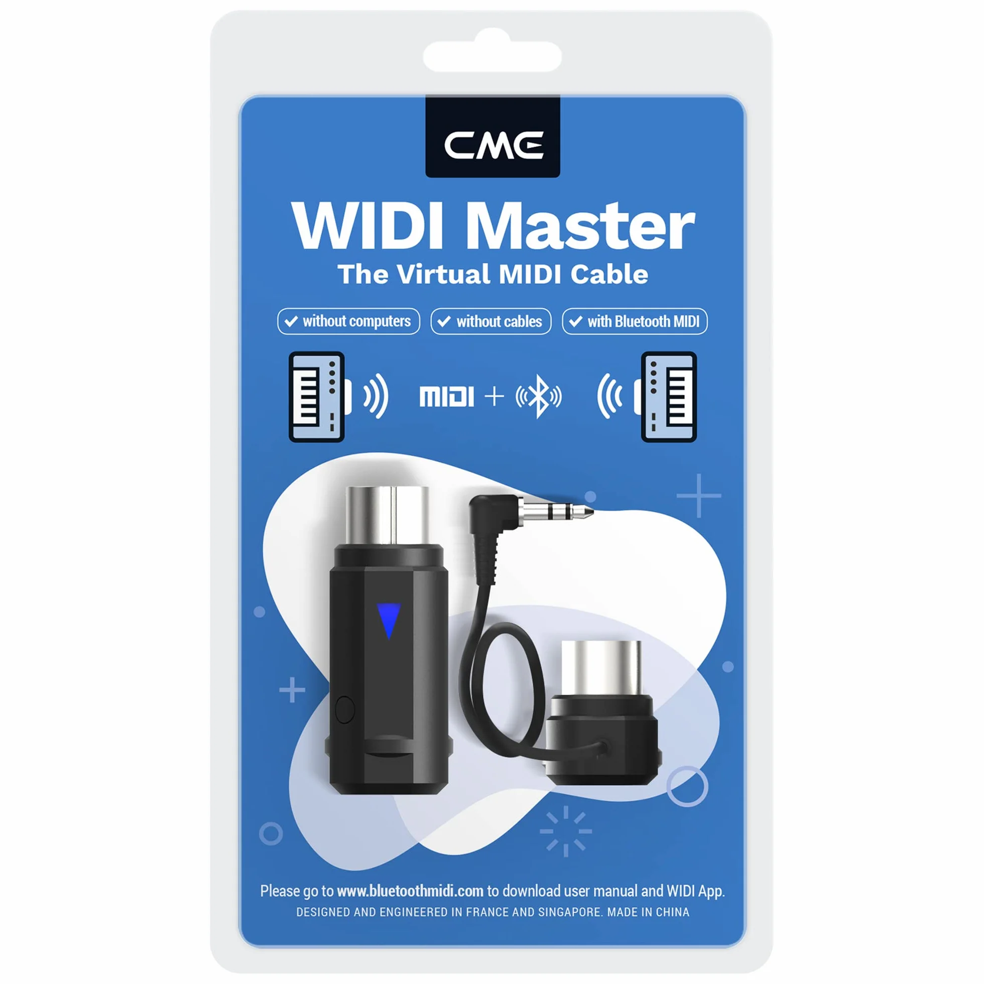 CME WIDI Master – Premium Adapter Bluetooth MIDI przez 5-Pin DIN – Ultraniskie Opóźnienie 3 ms – Bez Baterii, Zasilanie przez MIDI Out
