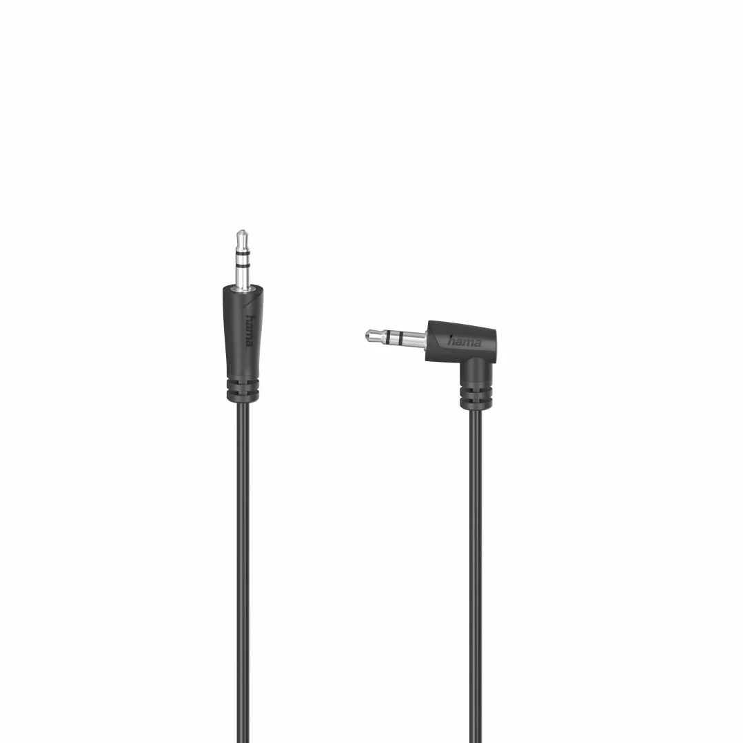 Hama kabel Jack 3,5mm wtyk - Jack 3,5mm wtyk (kątowy 1,5m, mini Jack 3,5 mm, przewód) czarny