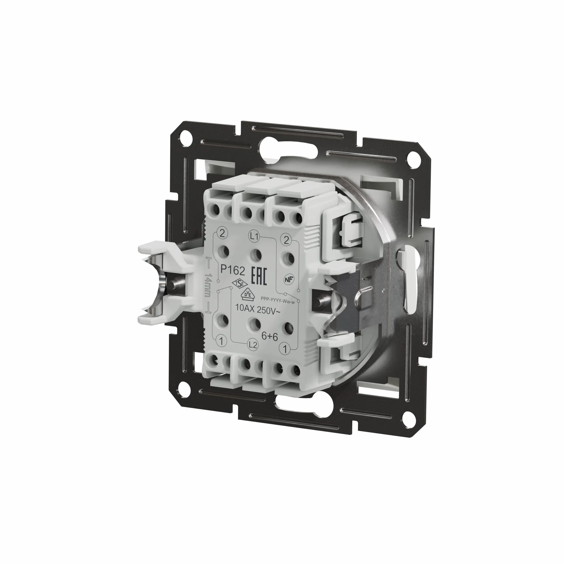 Schneider Electric Asfora EPH0670121D przełącznik podwójny. podtynkowy 10 AX- 250 V, zaciski wtykowe, biały