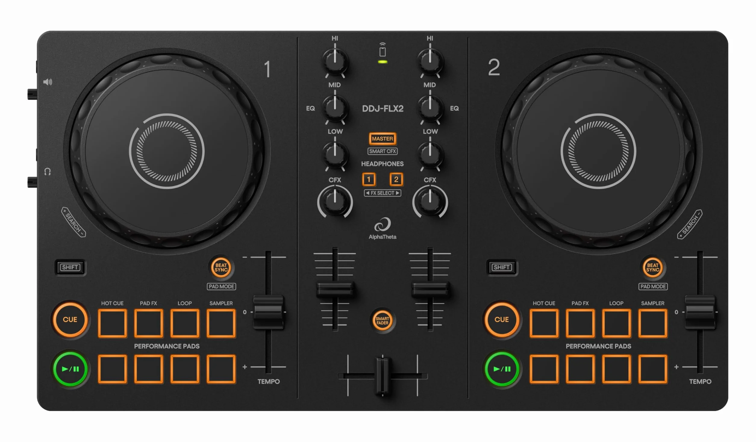 Pioneer DJ AlphaTheta DDJ-FLX2 kompaktowy 2-kanałowy kontroler DJ