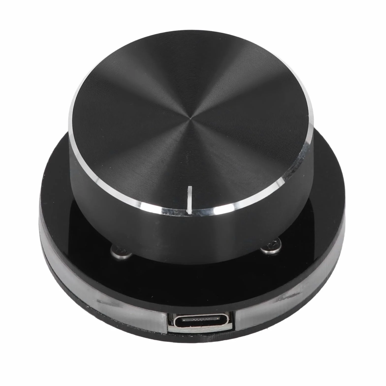 Ausla Pokrętło Sterowania Głośnością USB, Akrylowy Multimedialny Regulator Woluminu Audio z światłem RGB, Konfigurowalny Kontroler Głośności dla Komputerów i urządzeń Mobilnych
