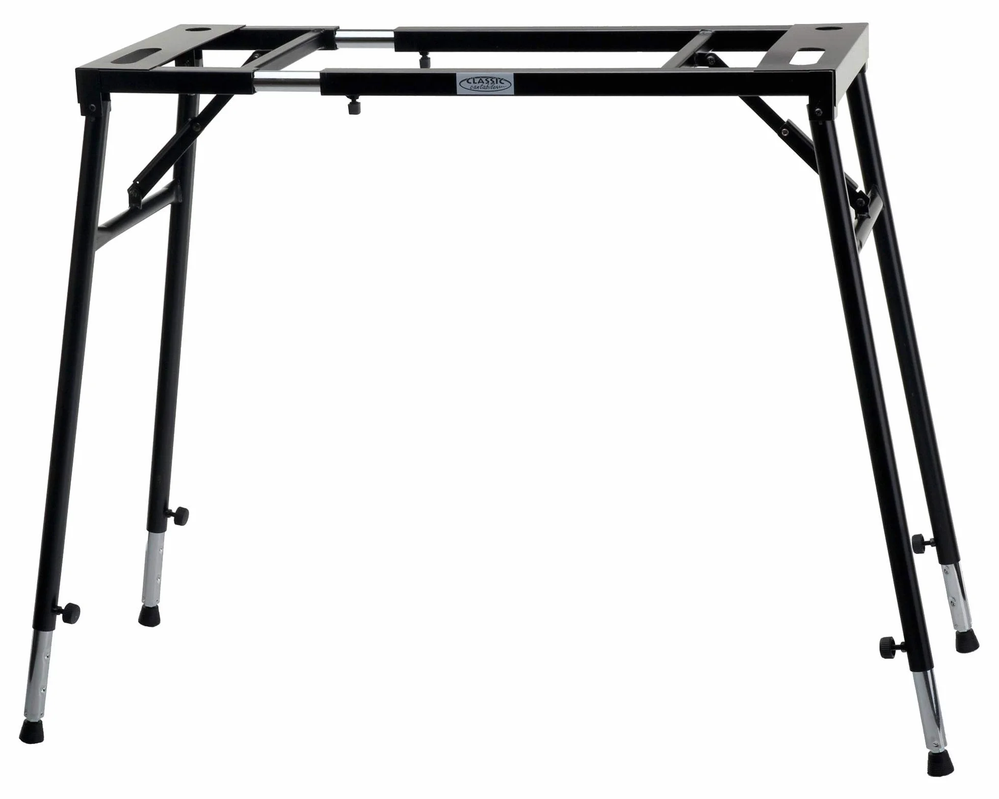 Classic Cantabile Składany stojak na keyboard – do pianina cyfrowego lub keyboardów – powierzchnia nośna wysuwana – regulacja wysokości od 65 – 110 cm – czarny