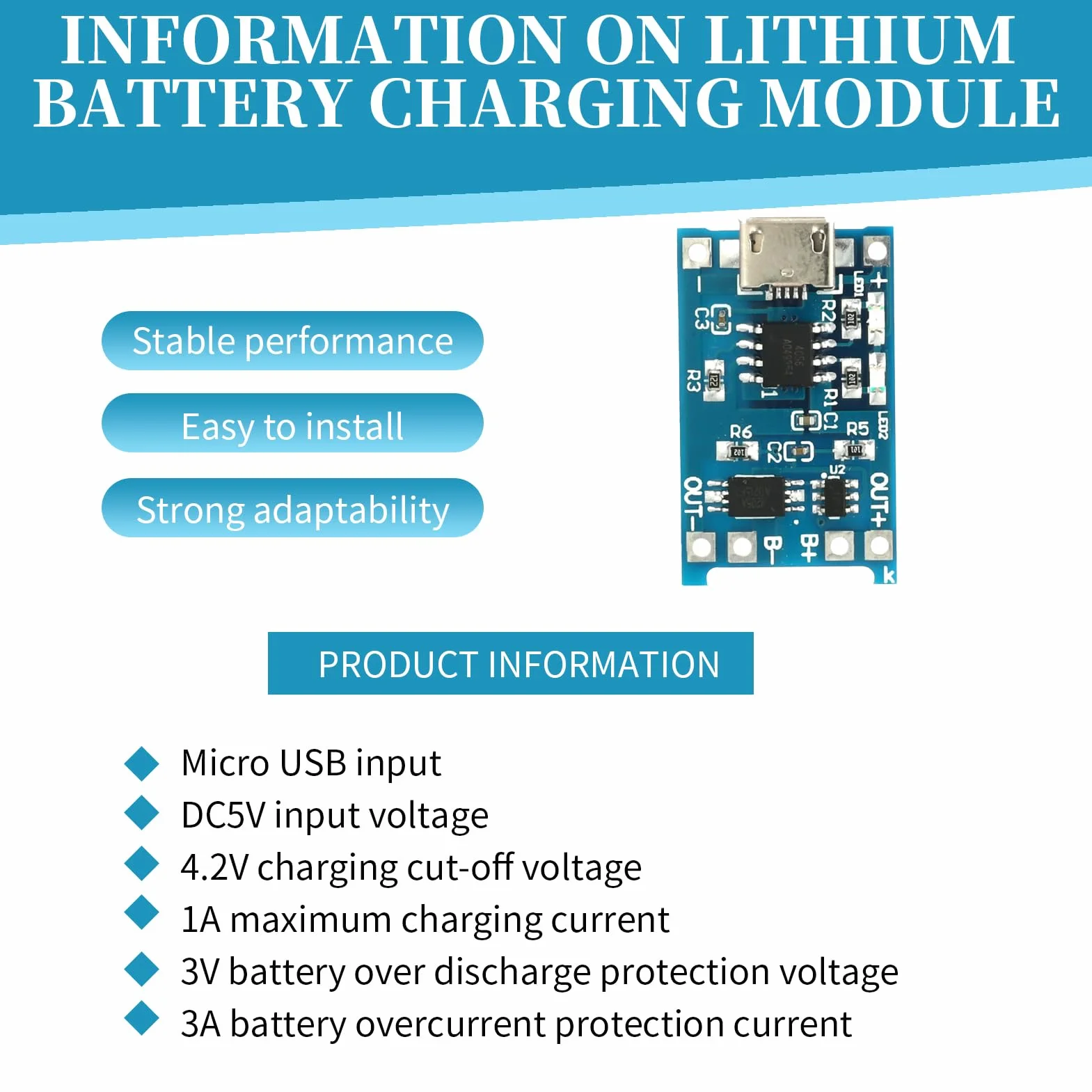 10 sztuk modułu ładowarki litowo-jonowej USB 5V 1A typu C, 6 sztuk uchwytów na baterie 3,7V z kablami podłączeniowymi, jednoszynowa płyta ładująca i podwójne funkcje ochronne (10 sztuk Micro USB +