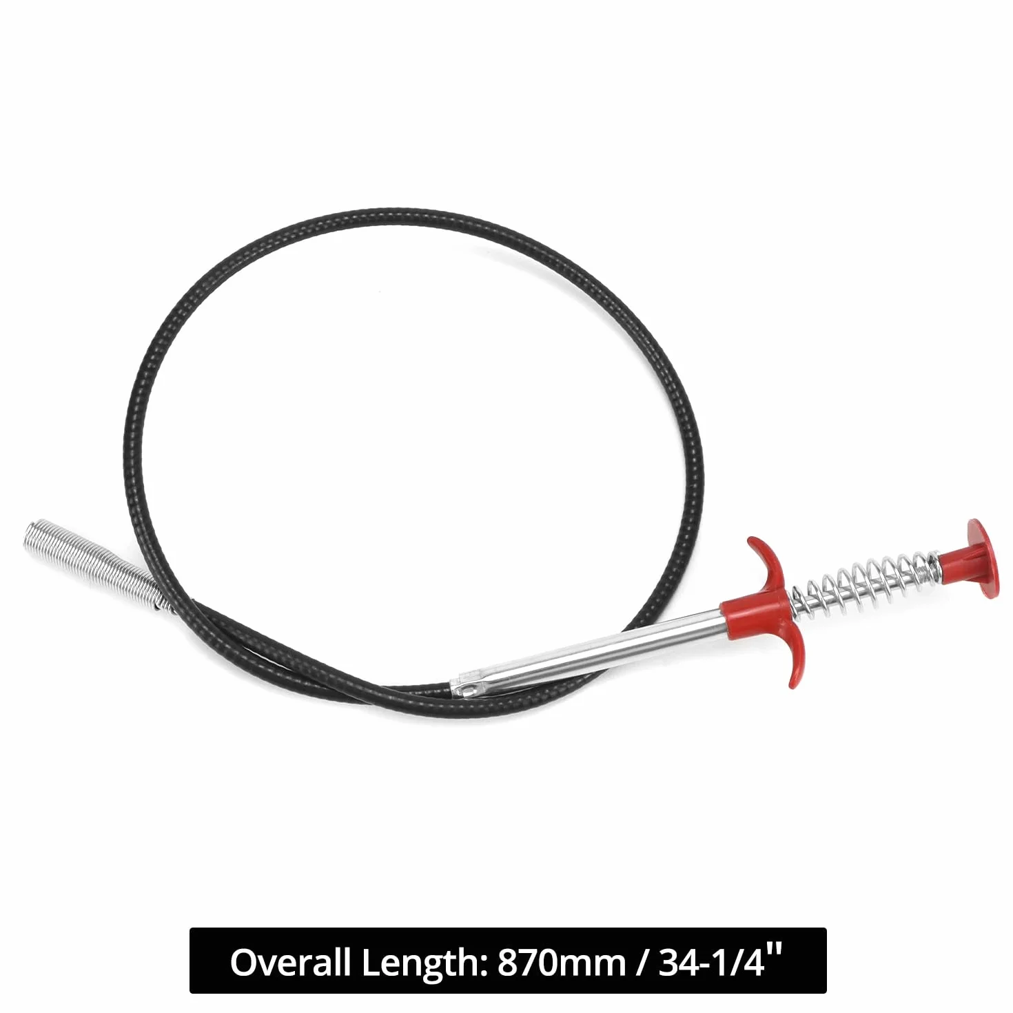 QWORK® Spirala do czyszczenia rur 7,6 m ze stalowym środkiem do usuwania zatykania (90 cm) i narzędziem wielofunkcyjnym (52 cm) – elastyczny środek do czyszczenia odpływów do łazienki i kuchni