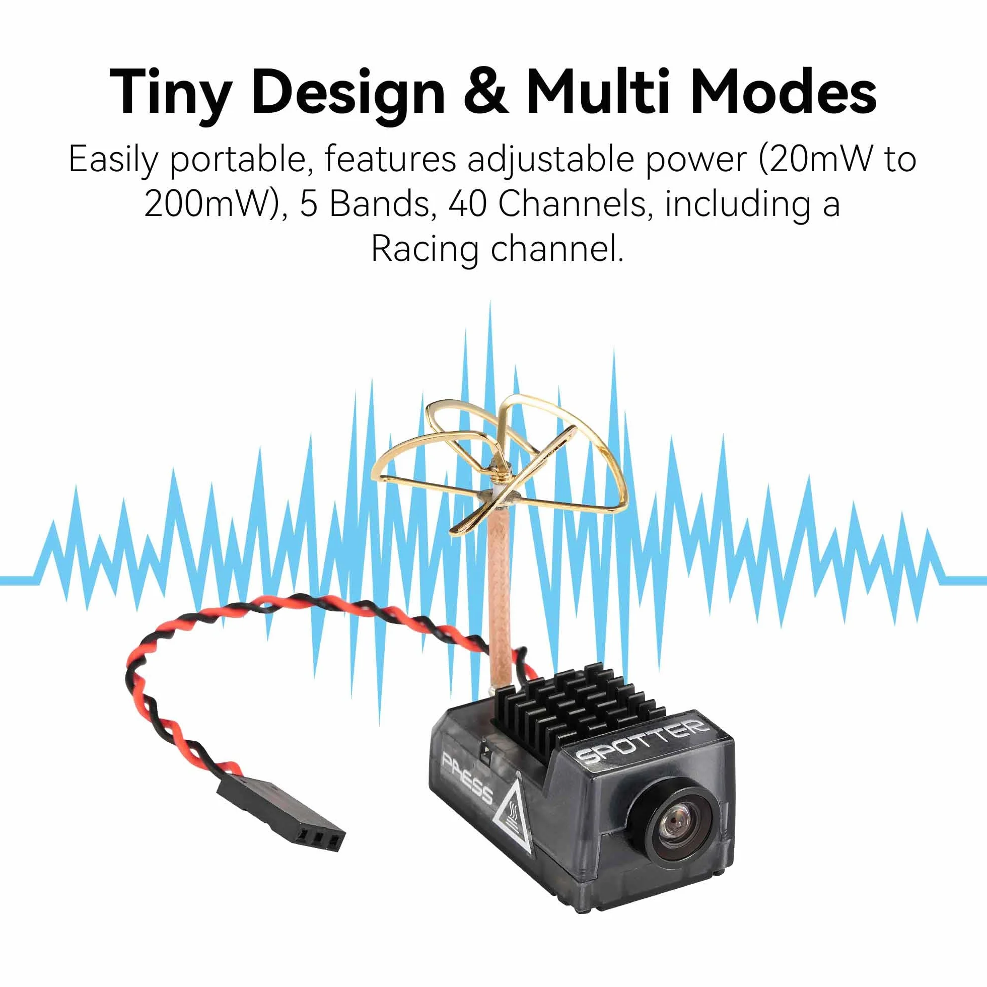 RunCam Spotter V2 FPV zestaw do kamery i nadajnika 5,8G Micro AIO Cam, OSD, wbudowany mikrofon, FOV170 stopni 700TVL, 40CH, 20MW-200MW regulowany
