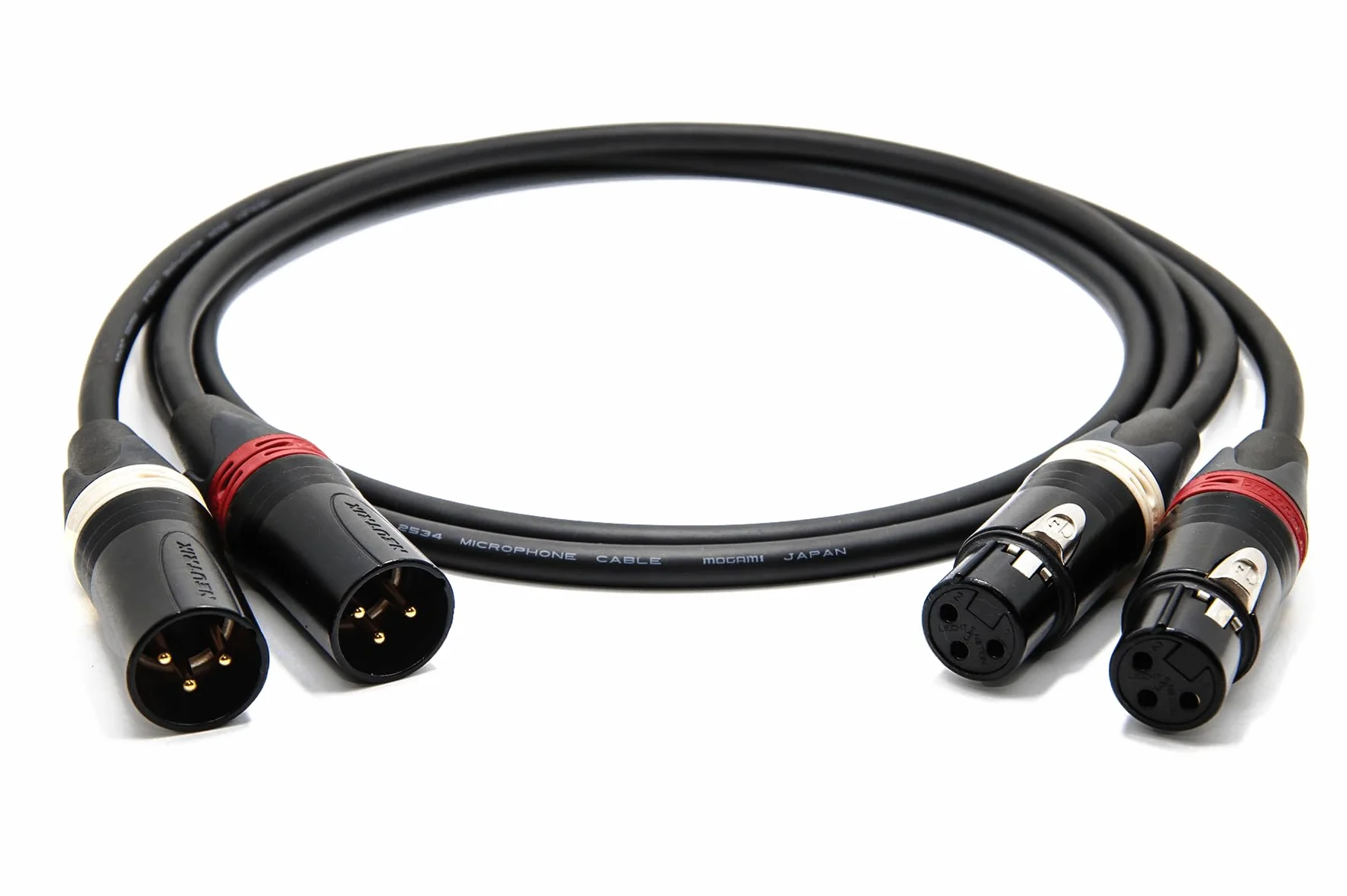 Mogami 2534 kabel poczwórny stereo para audio Neutrik Gold RCA XLR HiFi 1 m