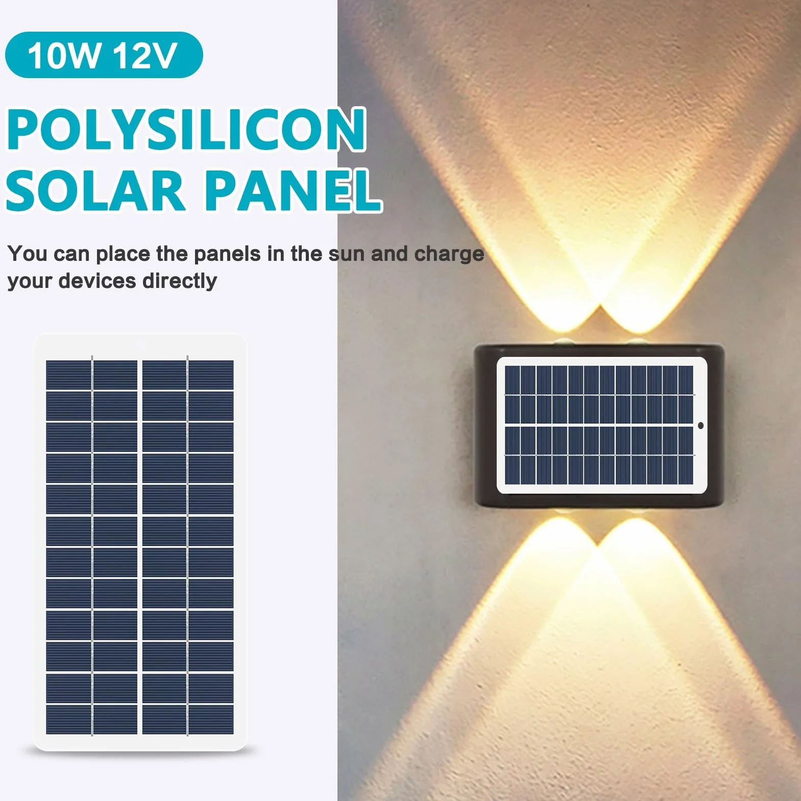DEWIN Mini panel słoneczny, 5 W, przenośny polikrystaliczny panel słoneczny 12 V, ogniwa słoneczne, ładowarka do akumulatora DC 5,5 V, przyłącze do balkonu ogrodowego na zewnątrz, lampa solarna do