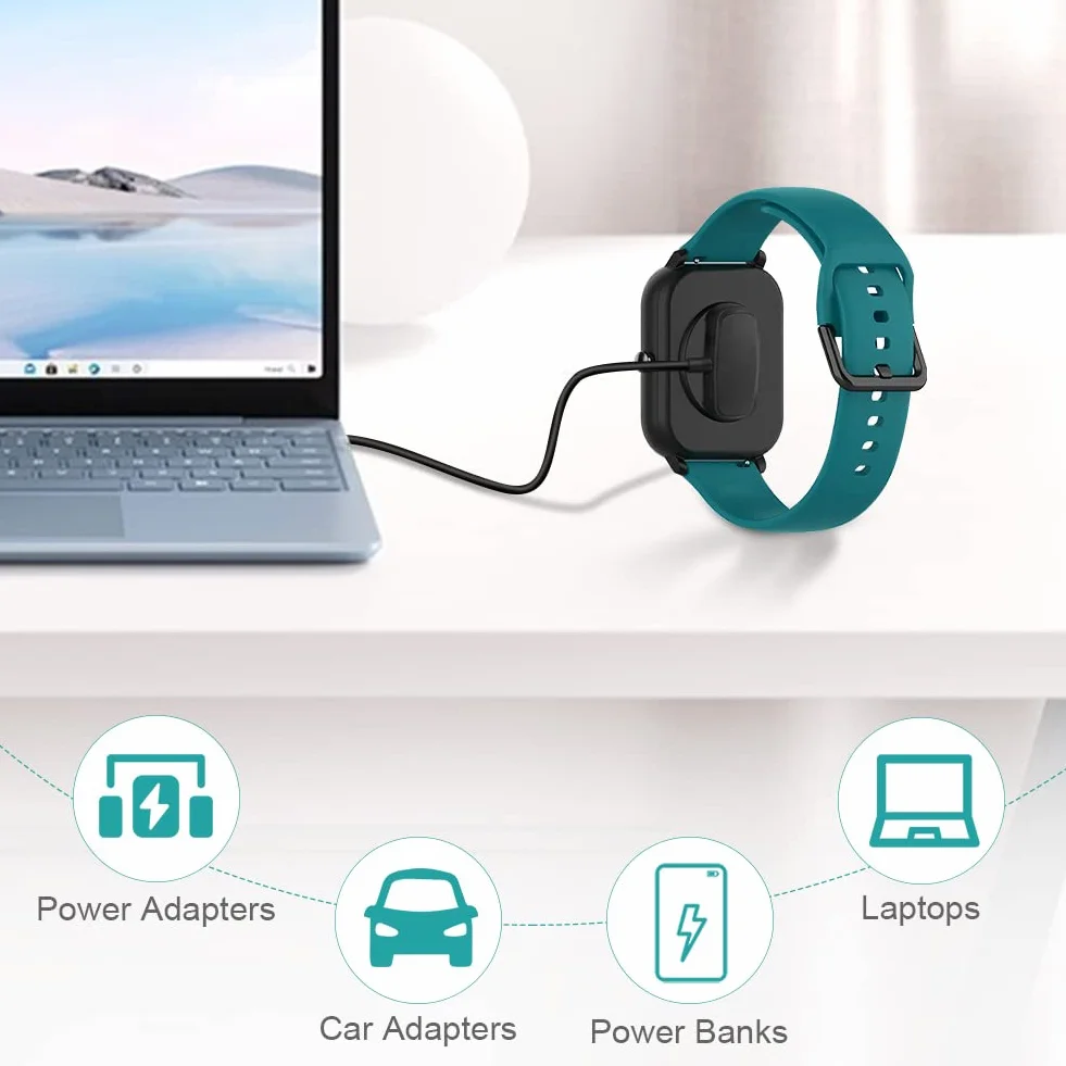 Ainiv Ładowarka Kompatybilna z Amazfit GTR 2 2e, GTS 2 2e, GTS2/GTS4 Mini, Pop, Bip 3 PRO, Bip U, T-Rex (Nie Do T-REX) - 2-Pinowy Kabel USB Do Ładowania 14 mm 60 cm
