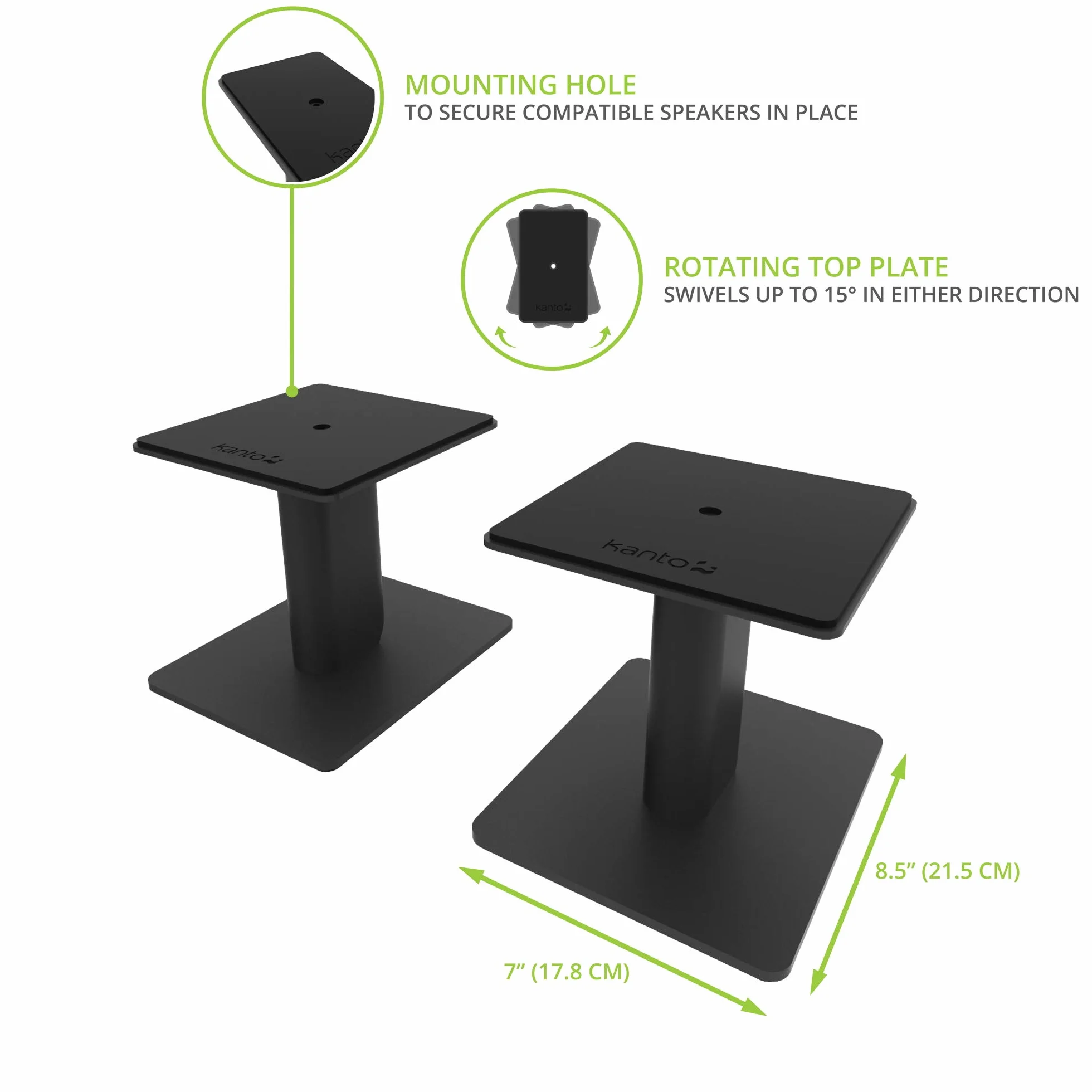 Kanto SP6HD Uniwersalne stojaki na głośniki biurkowe - 15 cm - 2 sztuki - stal (czarne)