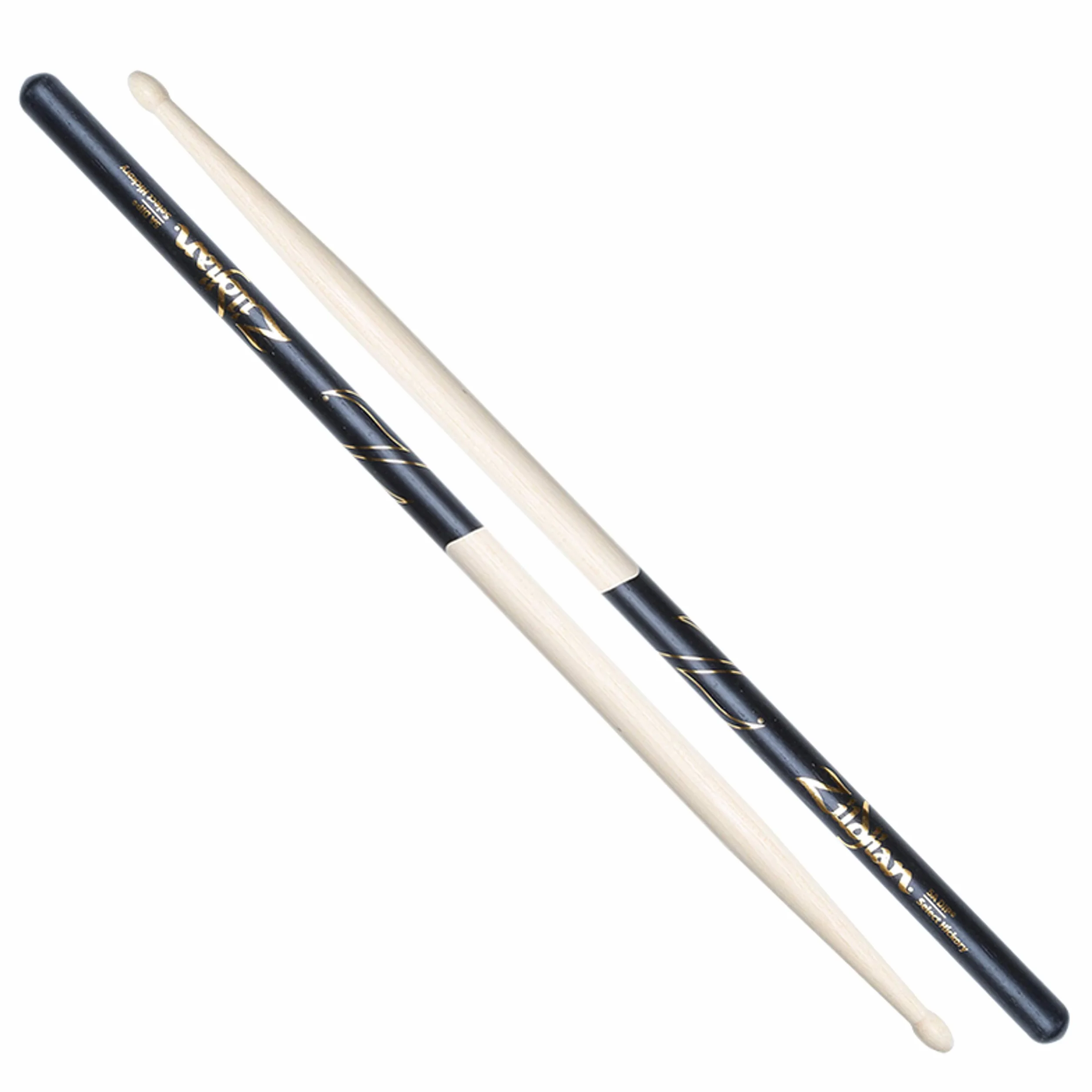 Zildjian 5A Hickory Sticks, Black-DIP Natural Finish, Wood Tip - Pałeczki perkusyjne