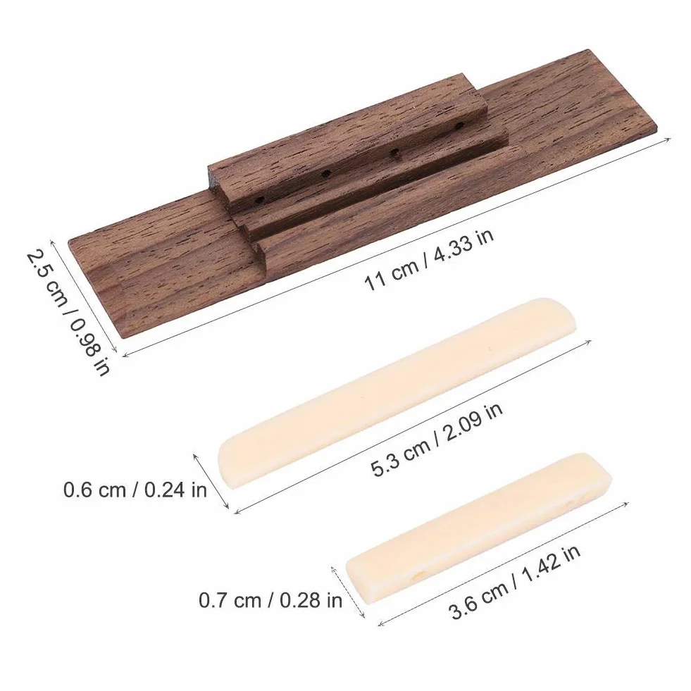 Alomejor Ukulele most zestaw 4-strunowy mostek do mostka palisandrowego, zamiennik do ukulele, mostka DIY