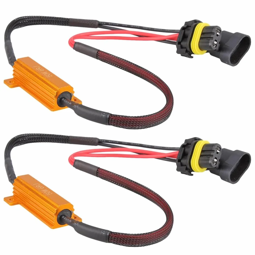 Gebildet 2 zestawy 9005 HB3 H10/9006 HB4 9012 Reflektory Światła Drogowe/Mijania Przeciwmgielne Żarówki LED Zestaw Rezystorów Adapter Wiązki Przekaźników Dekodera Błędu Antymigotania Ostrzeżenie