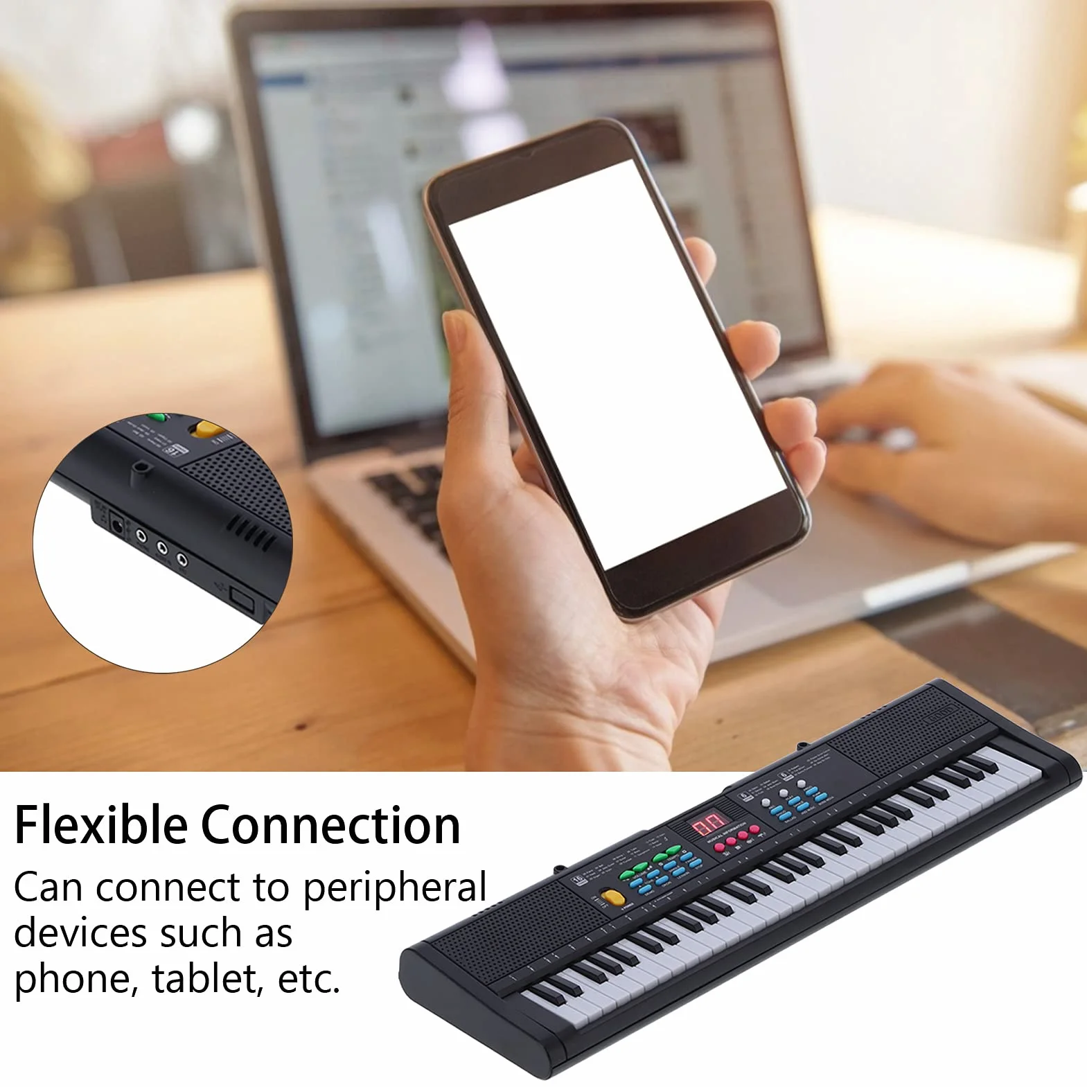 Cyfrowy instrument fortepianowy, wielofunkcyjne gniazdo słuchawkowe pianina USB MQ6186 do występów dla początkujących dzieci dorosłych