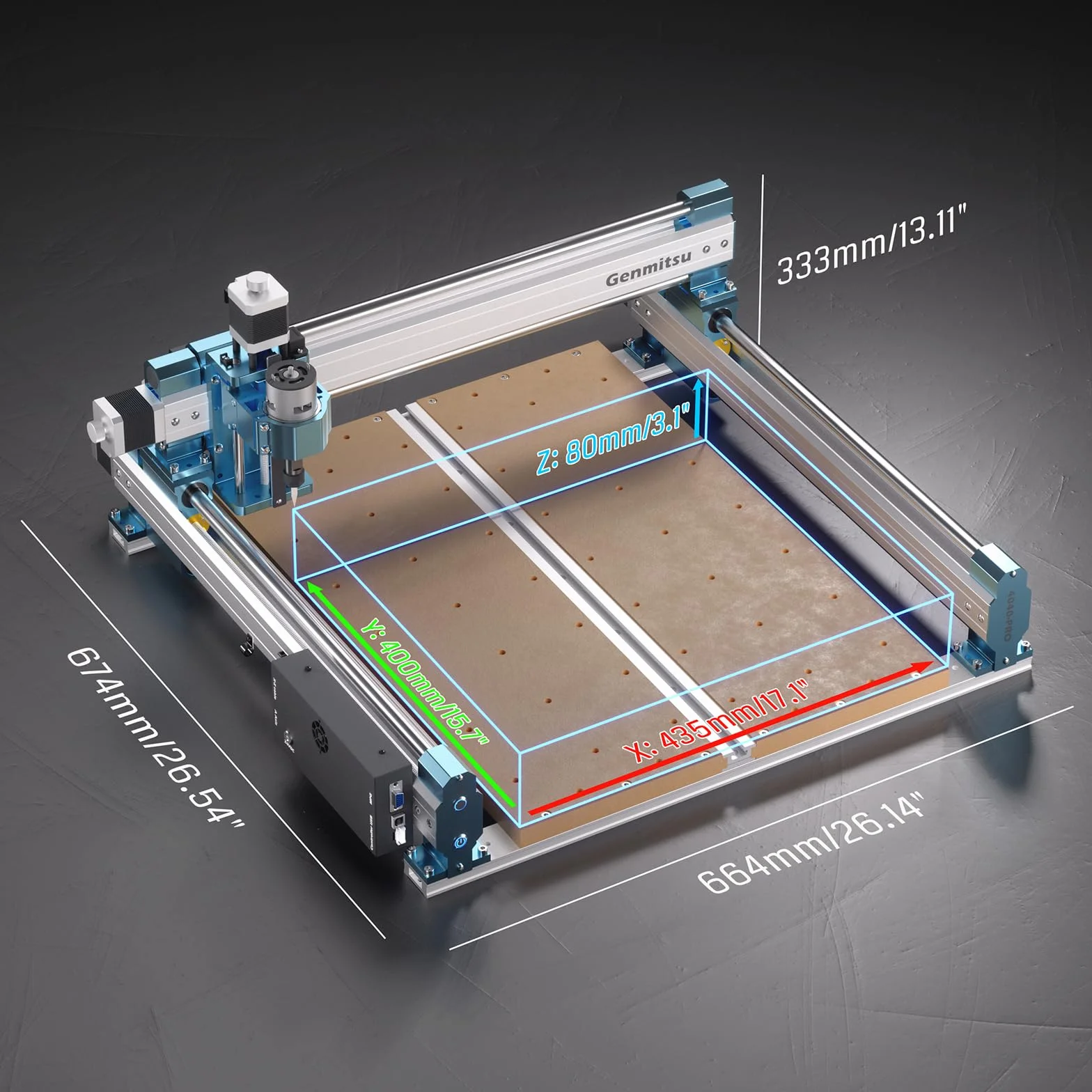 Genmitsu Maszyna CNC 4040-PRO do cięcia drewna akrylowego MDF nylonowego rzeźbienia, sterowanie GRBL, 3-osiowa maszyna do routera CNC, obszar roboczy 400 x 400 x 78 mm