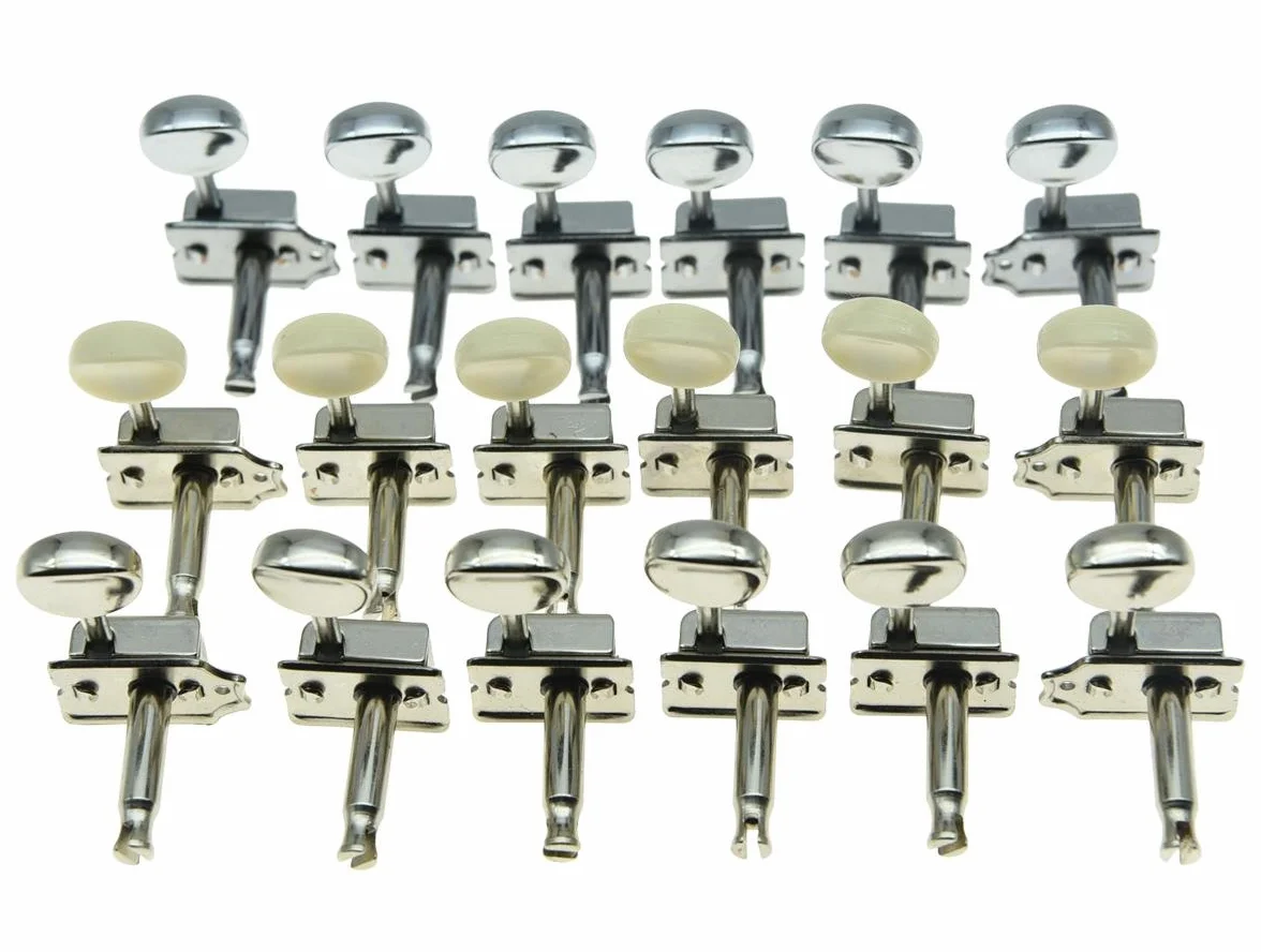 KAISH Chromowane lefty klucz do tuningu gitary vintage leworęczne stroiki do Strat/Tele Korea Made