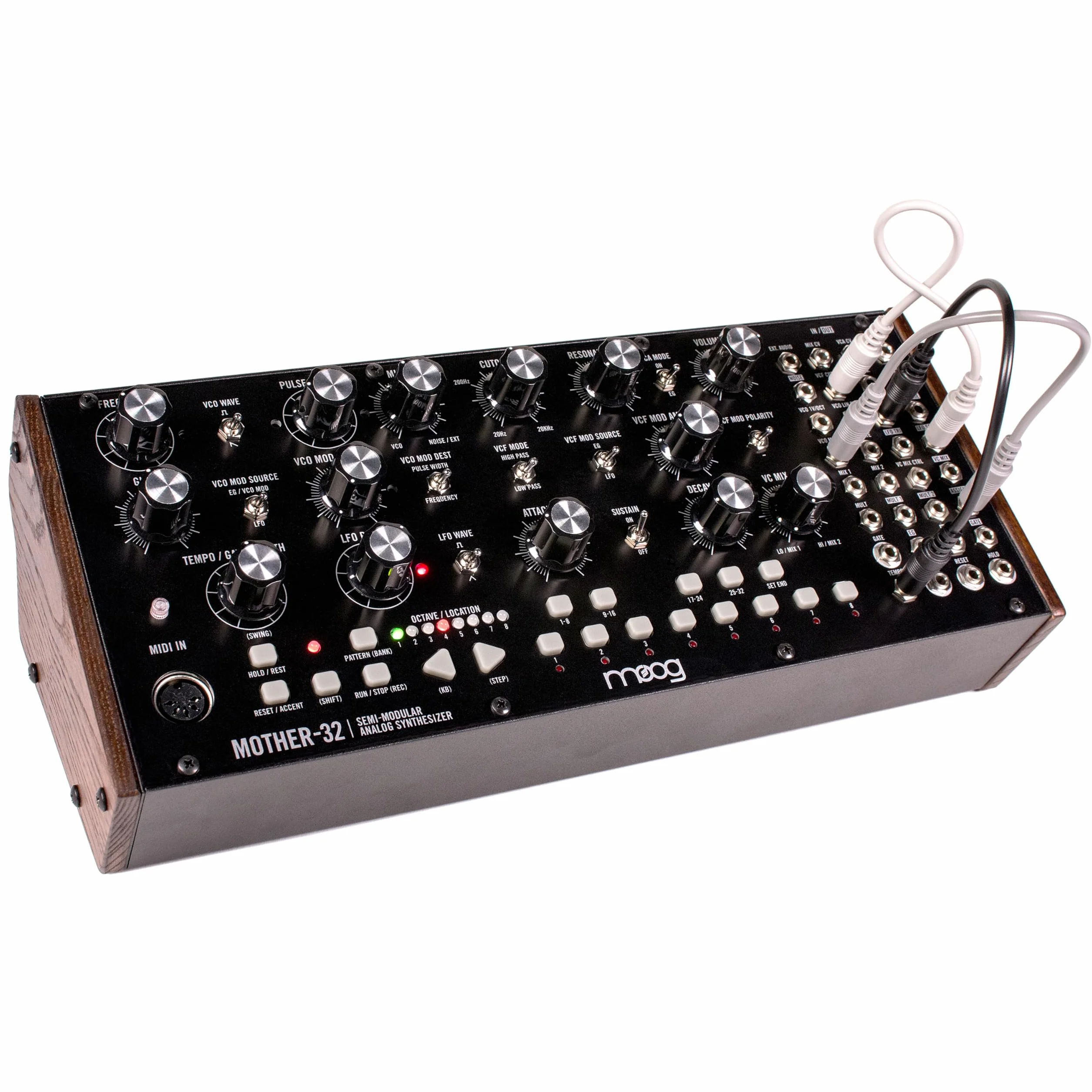 MOOG Mother-32 Eurorack Półmodularny Syntezator Analogowy z Sekwencerem, VC, Filtrem Drabinkowym, Wejściem MIDI, Rozszerzonym Patchbayem i Gniazdem CV