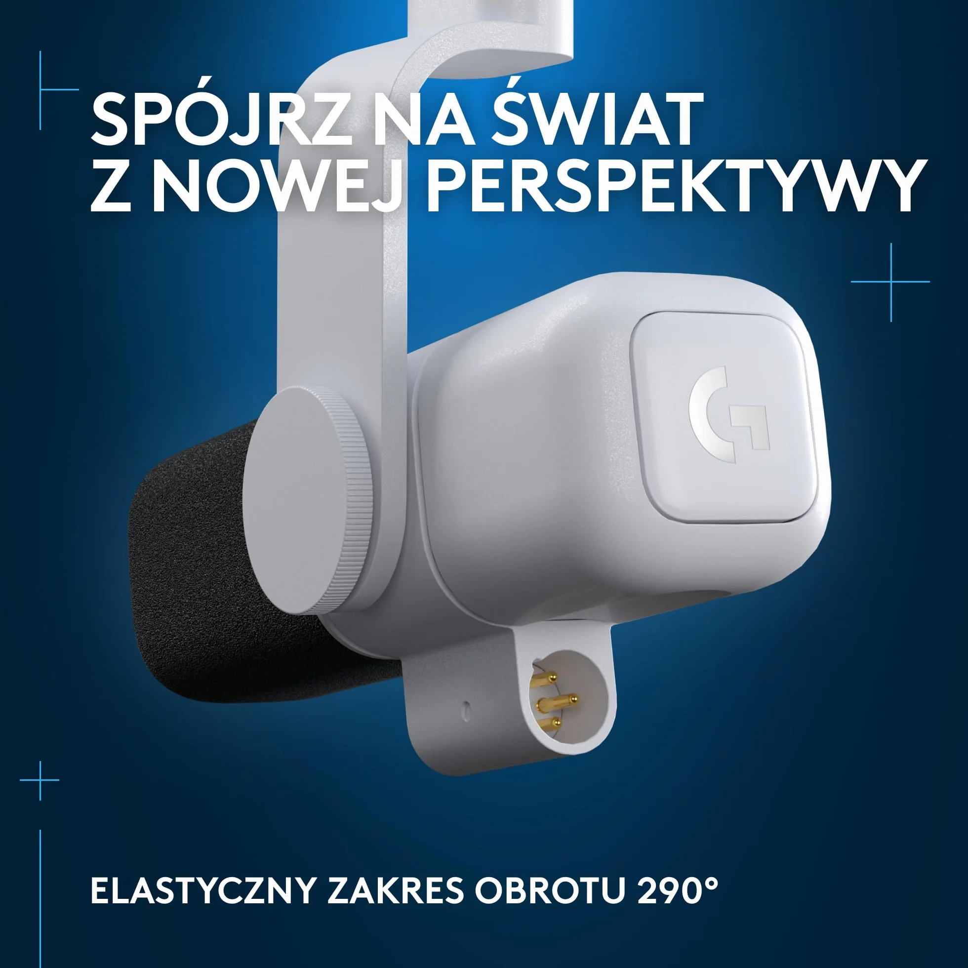 Logitech G Yeti Studio Aktywny Mikrofon Dynamiczny Xlr Do Gier, Aktywny Przedwzmacniacz Clearamp, Kapsuła Z Podwójną Membraną, Wewnętrzny Uchwyt Antywstrząsowy - Biały