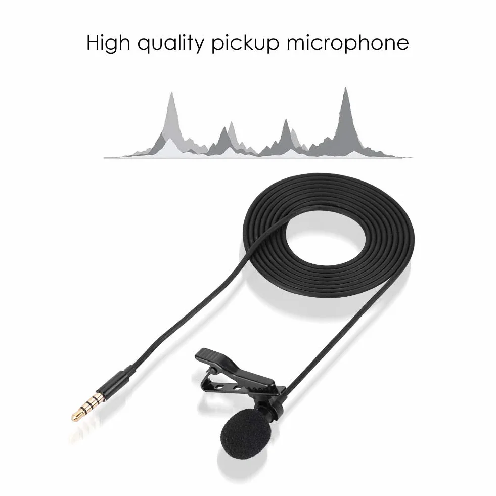 Bez użycia rąk Clip-on Mic Lapel Mic 3,5 mm Wielokierunkowy kondensator Lavalier Mic do aparatu DSLR Android Sangsung PC Laoptop Recorder