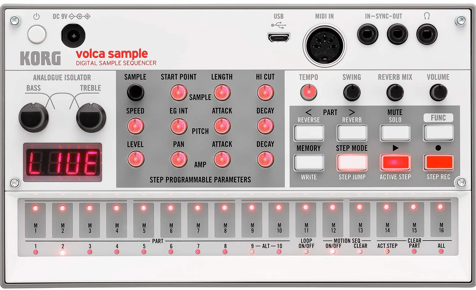 Korg Sampler, Szary, 19,3 x 11,4 x 4,3 cm