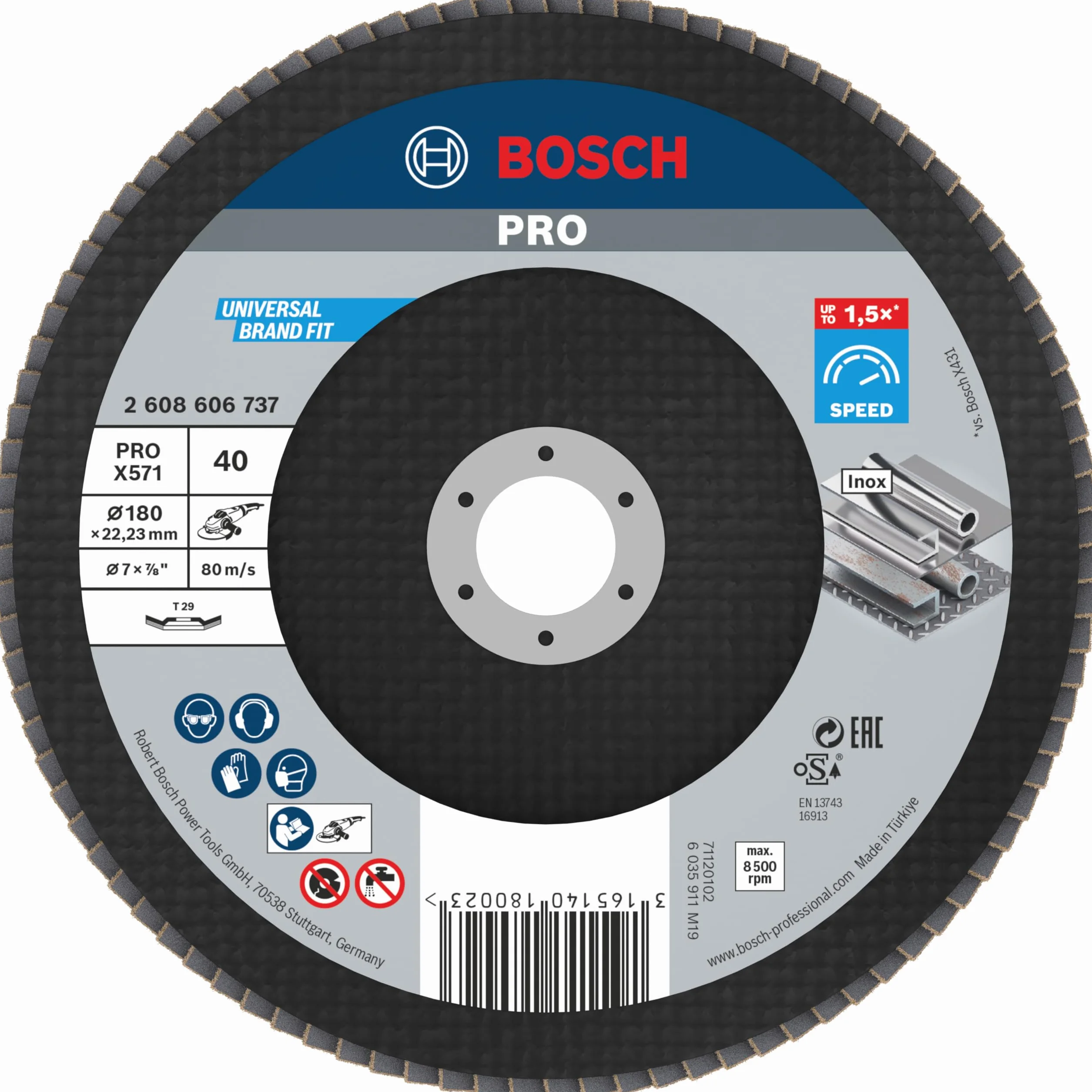 Bosch Professional Lam.X571 Best Metal: 180 mm Cón.FV G40
