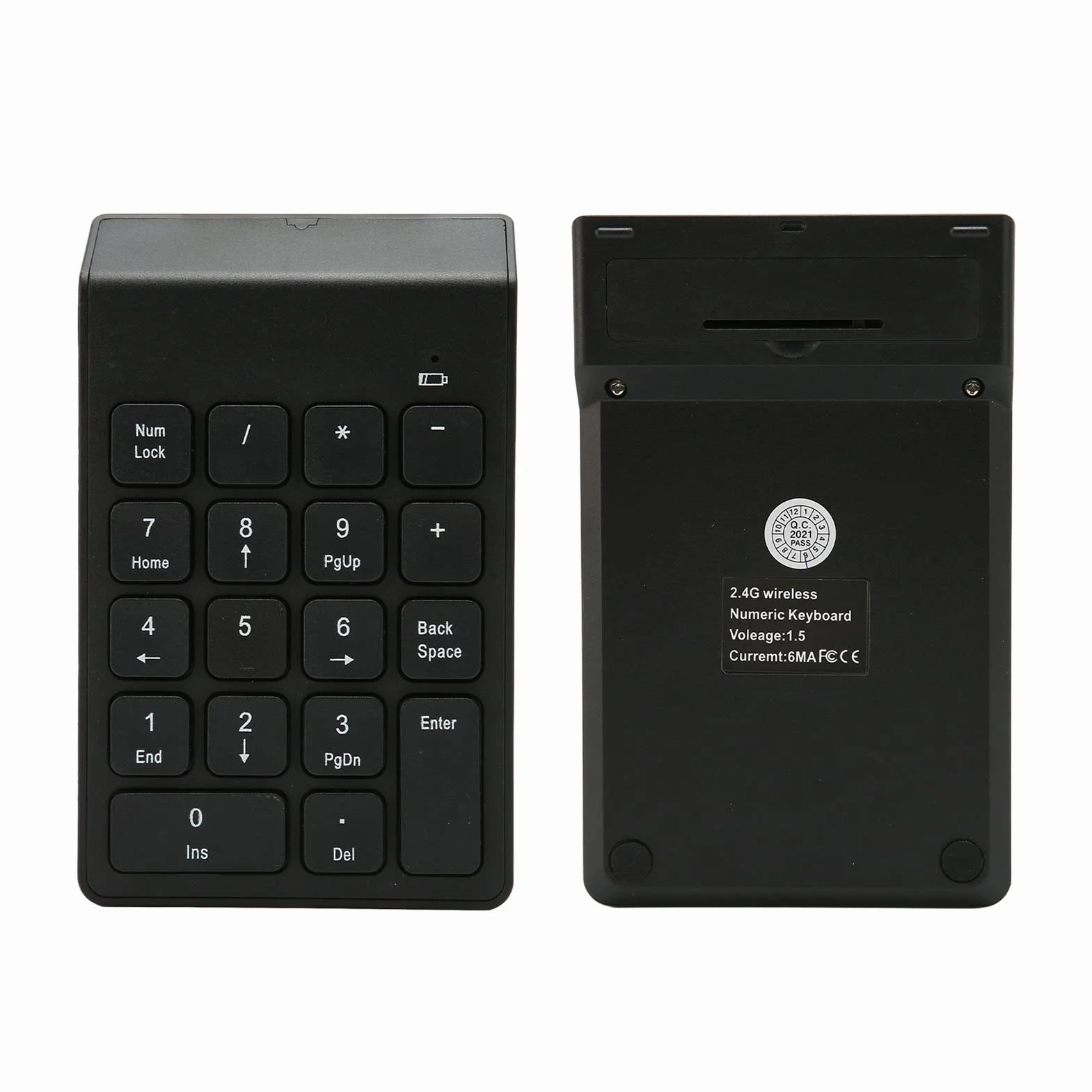 Bewinner Bezprzewodowa klawiatura numeryczna 2,4 G do laptopa, 18 klawiszy, mini zewnętrzna podkładka numeryczna, bez sterownika, czekoladowe klawisze, klawiatura numeryczna USB dla księgowego